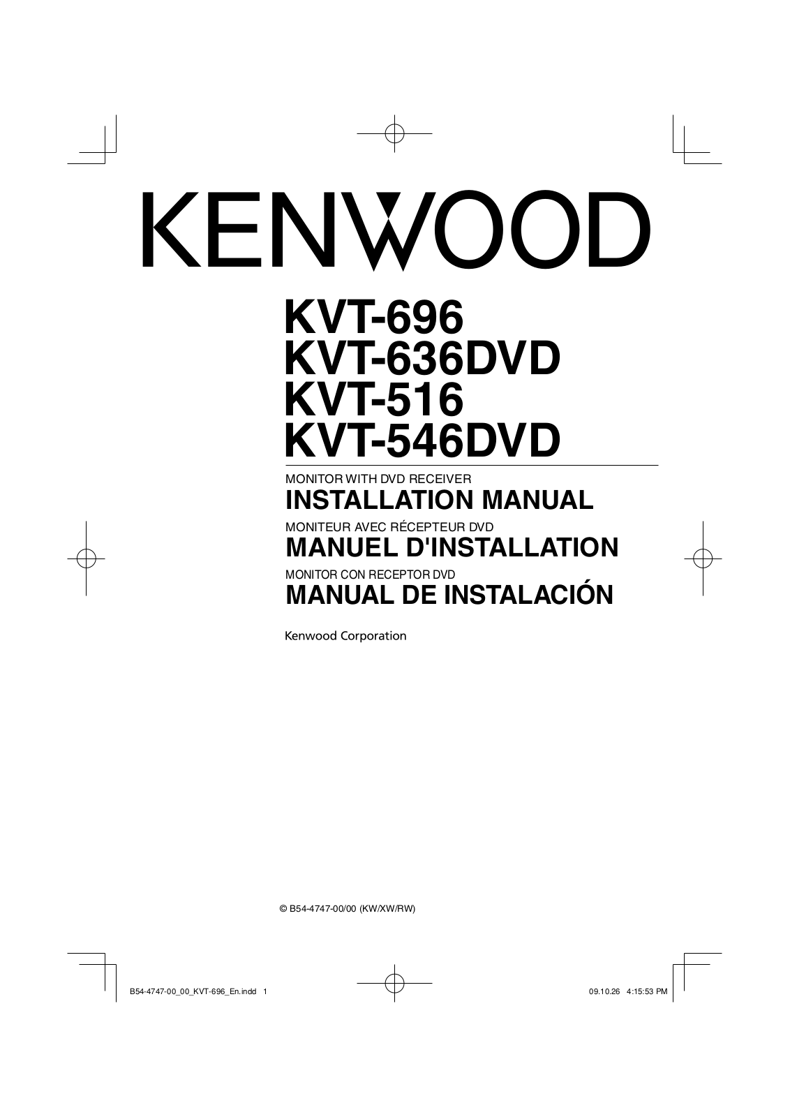 KENWOOD KVT-516, KVT-696 User Manual