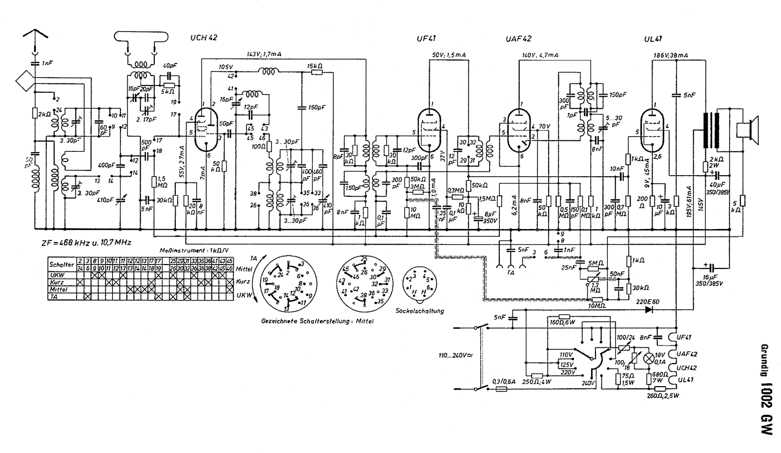 Grundig 1002-GW Schematic