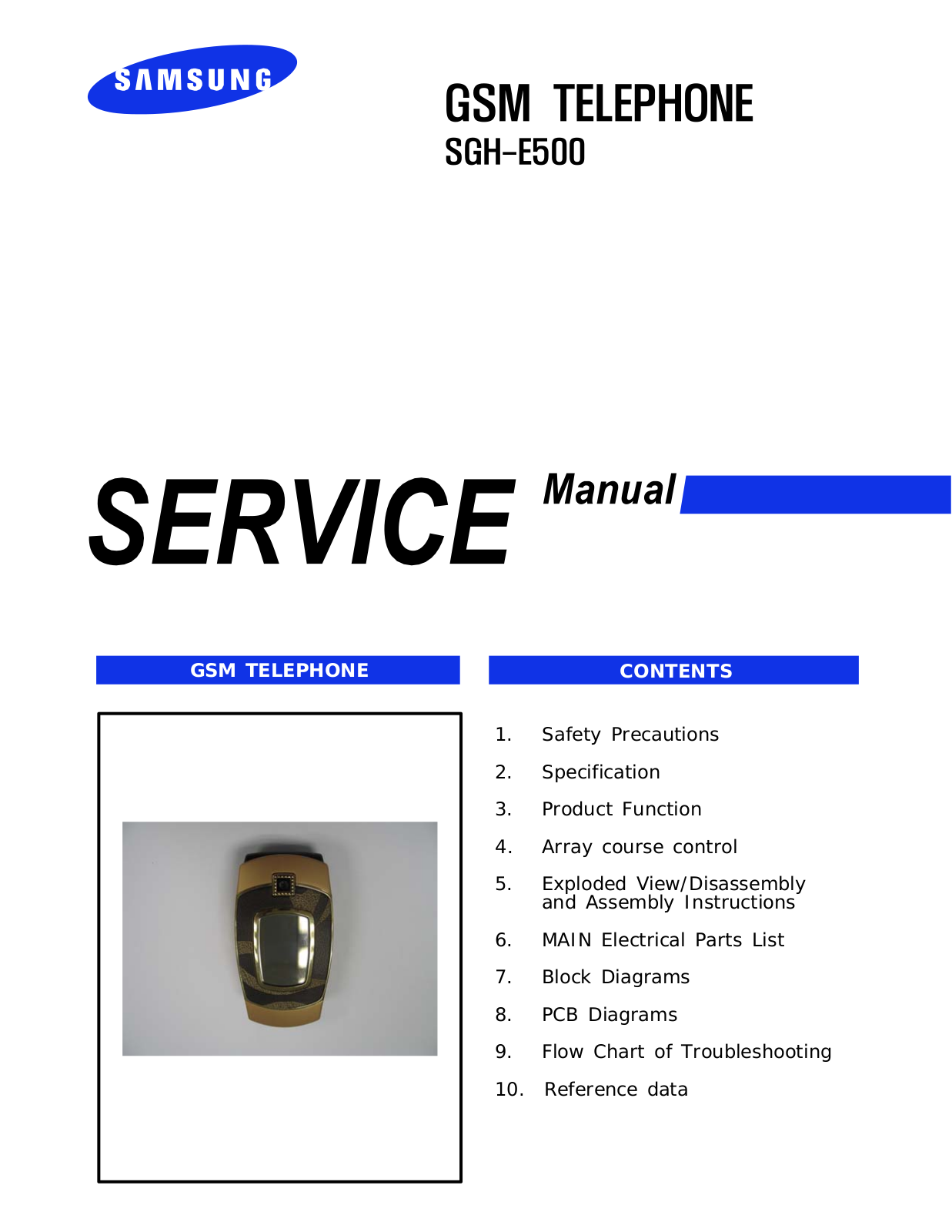 Samsung SGH-E500 Service Manual