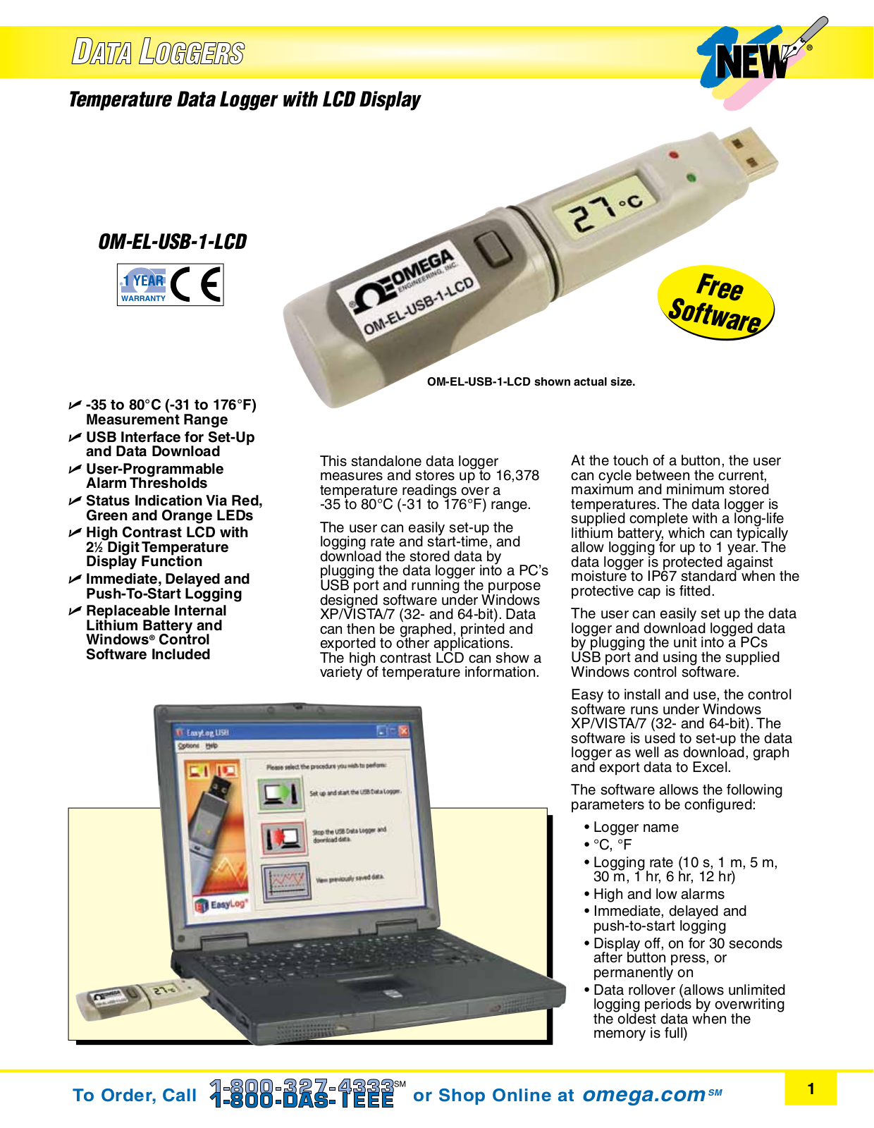 Omega Products OM-EL-USB-1-LCD User Manual