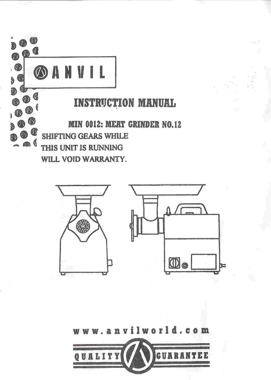 Anvil America MIN 0012 Installation  Manual