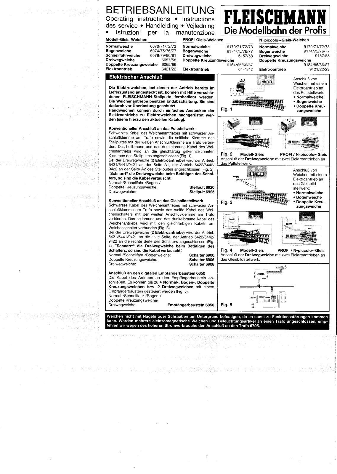 Fleischmann 6070, 6071, 6072, 6073, 6078 User guide