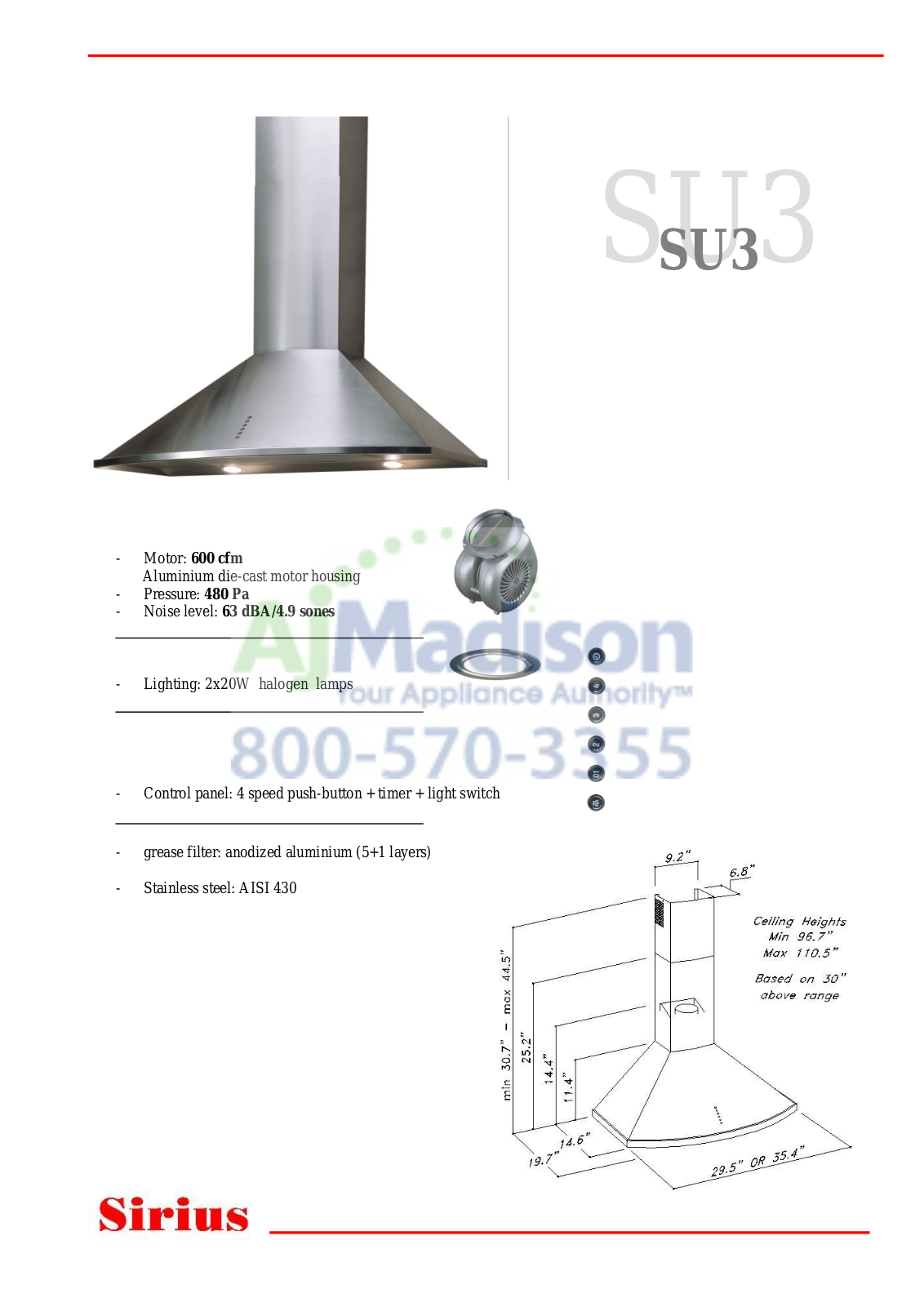 Sirius SU330 Data Sheet