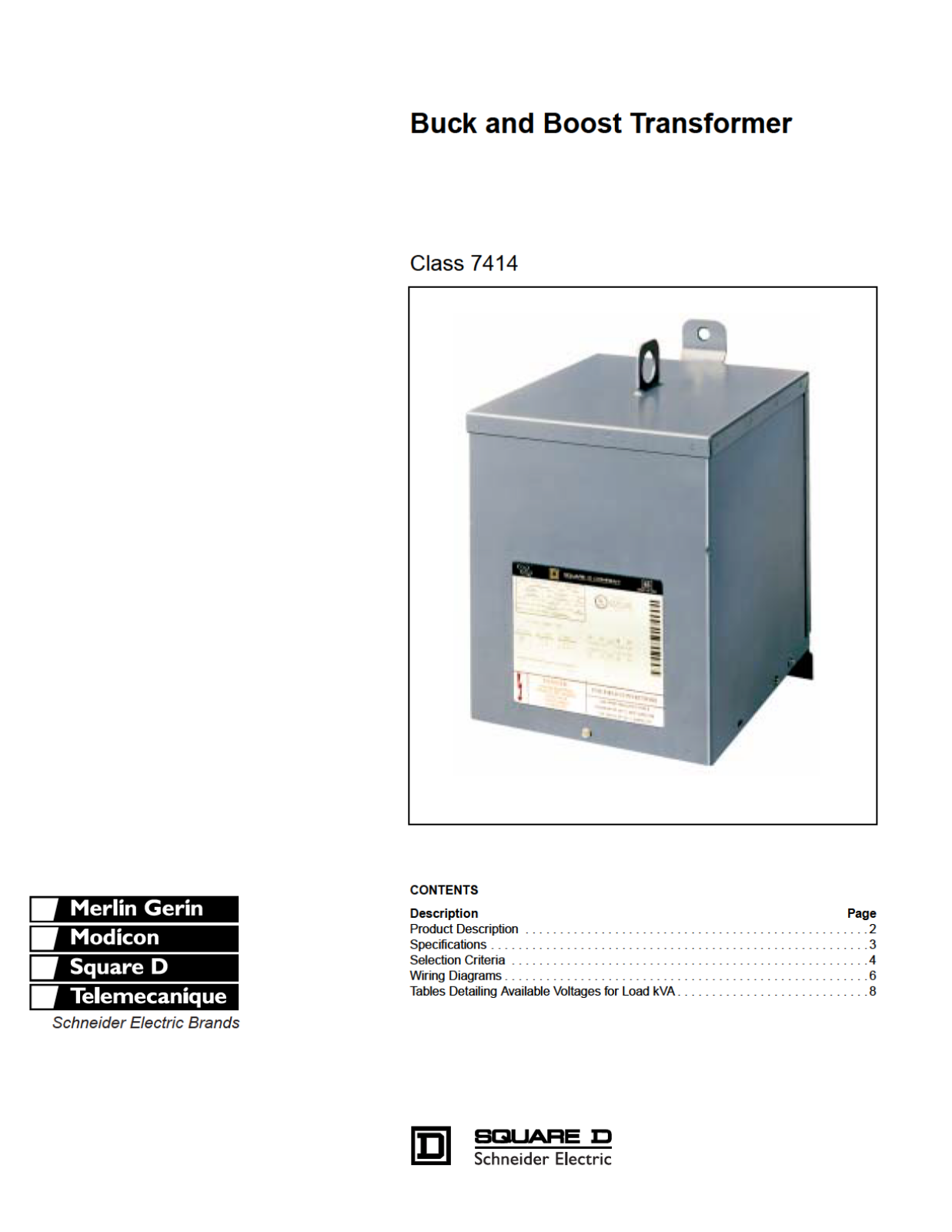 Square D Buck and Boost Transformer Catalog - ManualMachine.com