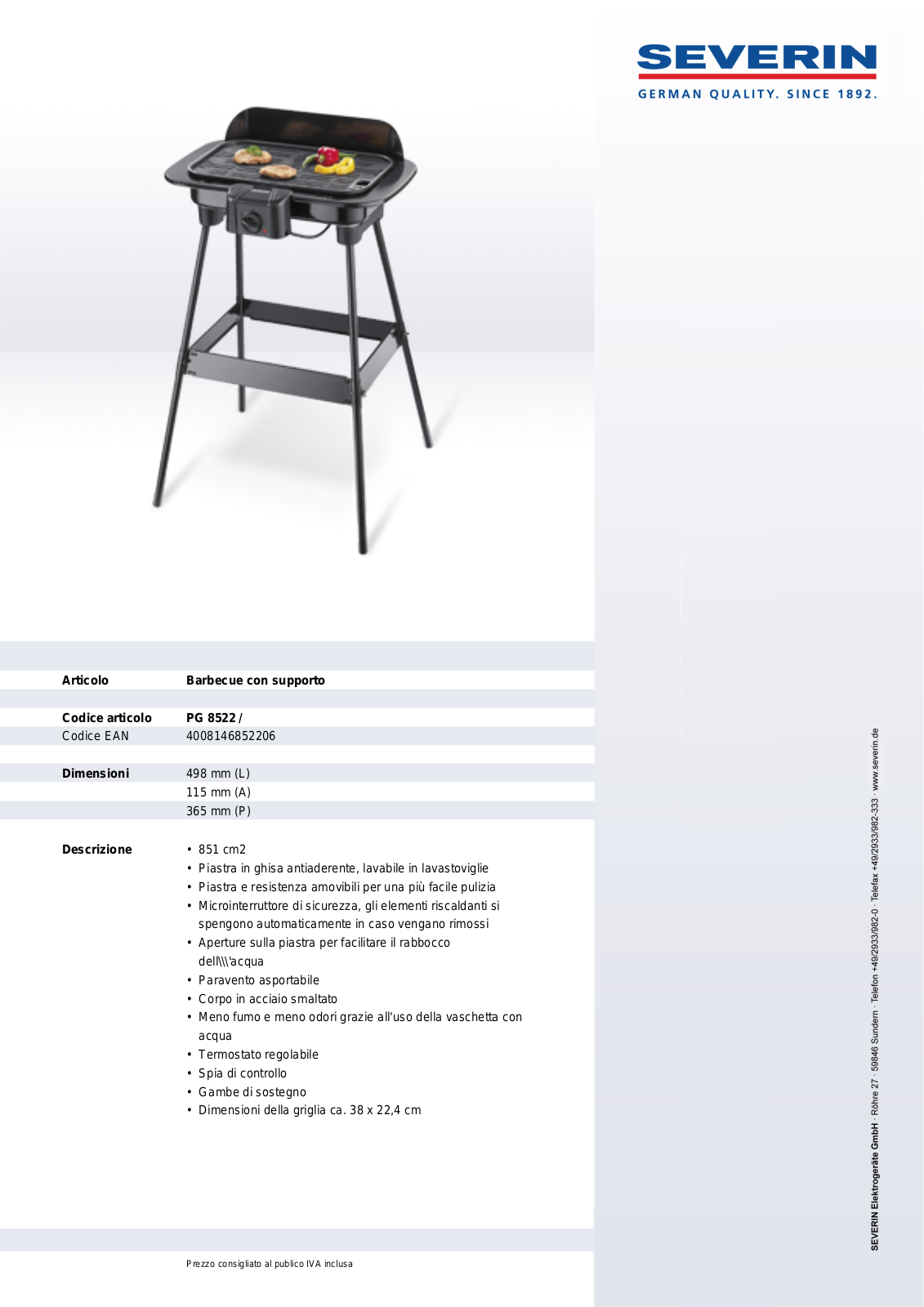 Severin PG 8522 User Manual