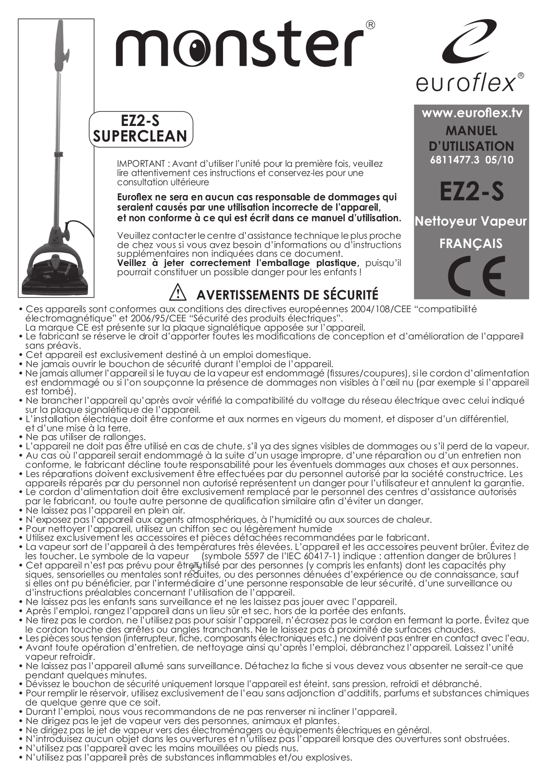 EUROFLEX MONSTER EZ2-S SUPERCLEAN User Manual