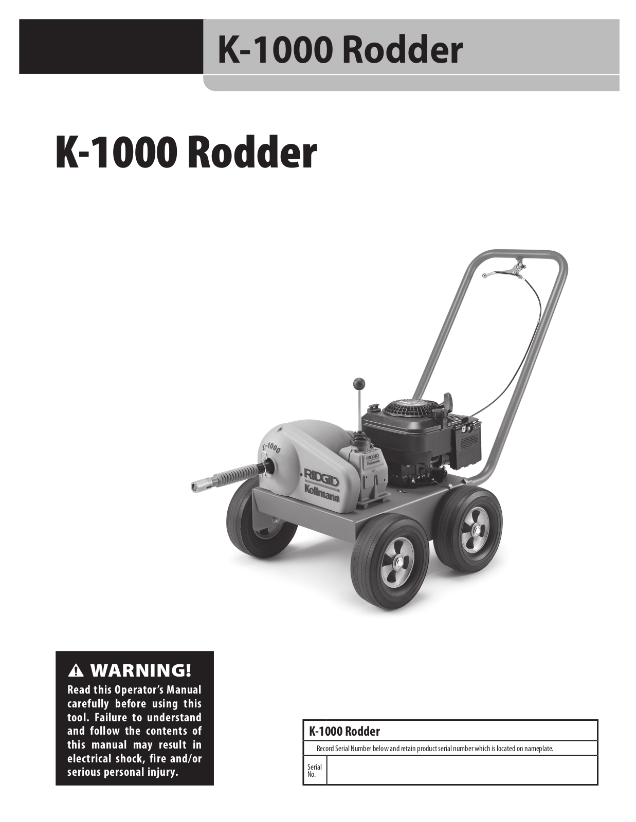 RIDGID K-1000 User Manual