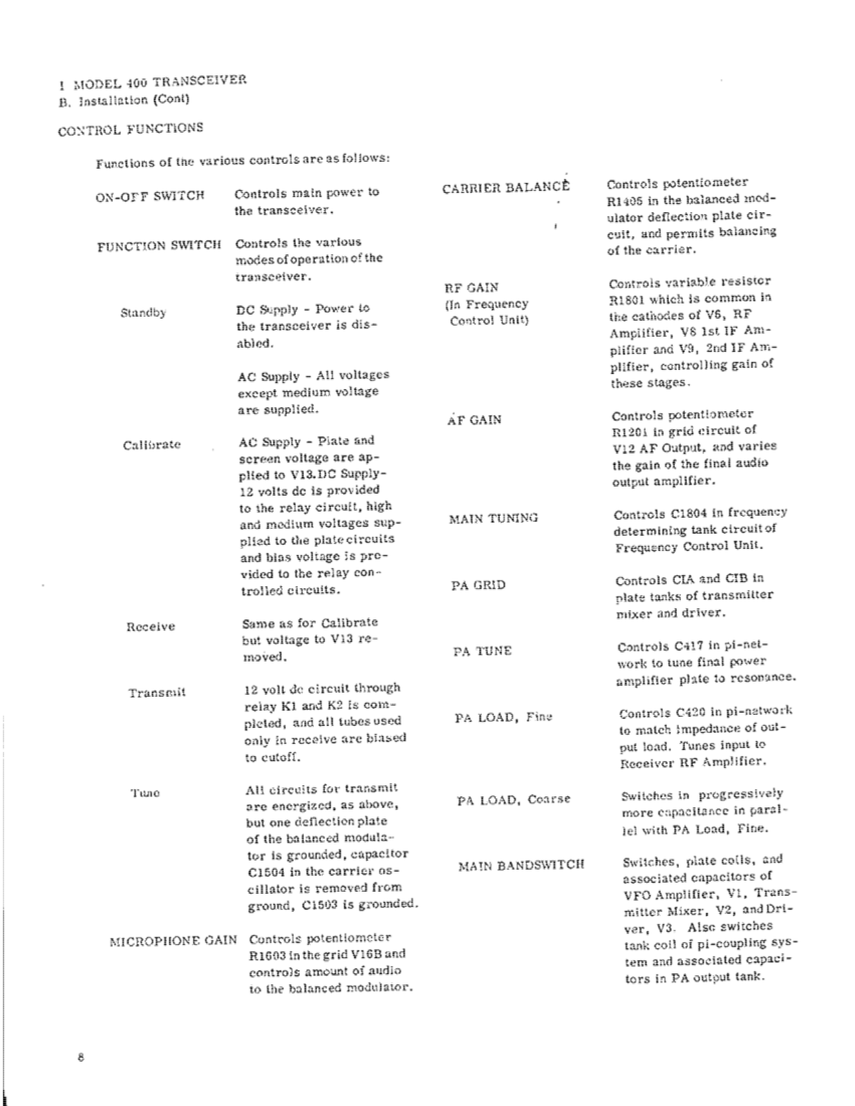 Swan 400 User Manual ((PAGE 05a))