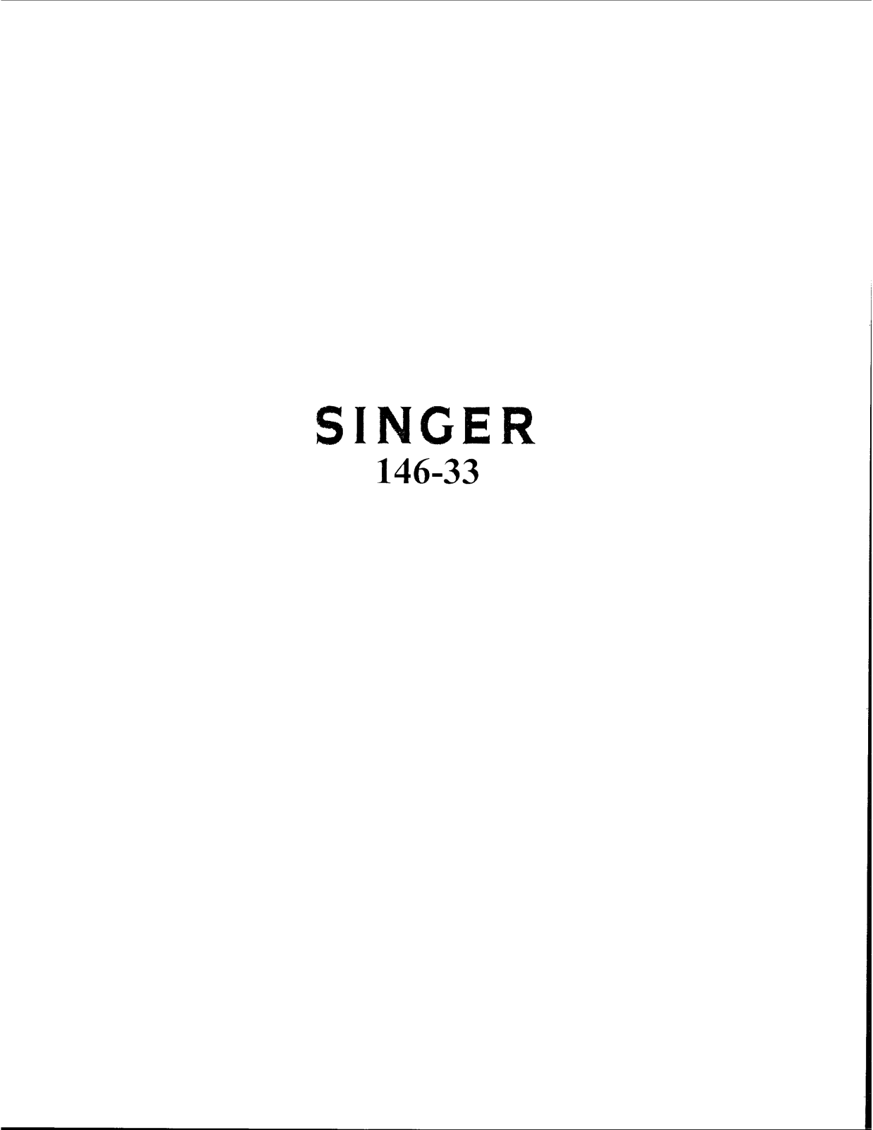 Singer 146-33 User Manual