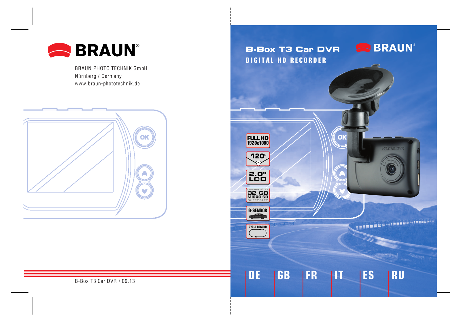 Braun Germany B-Box T3 Car DVR User guide