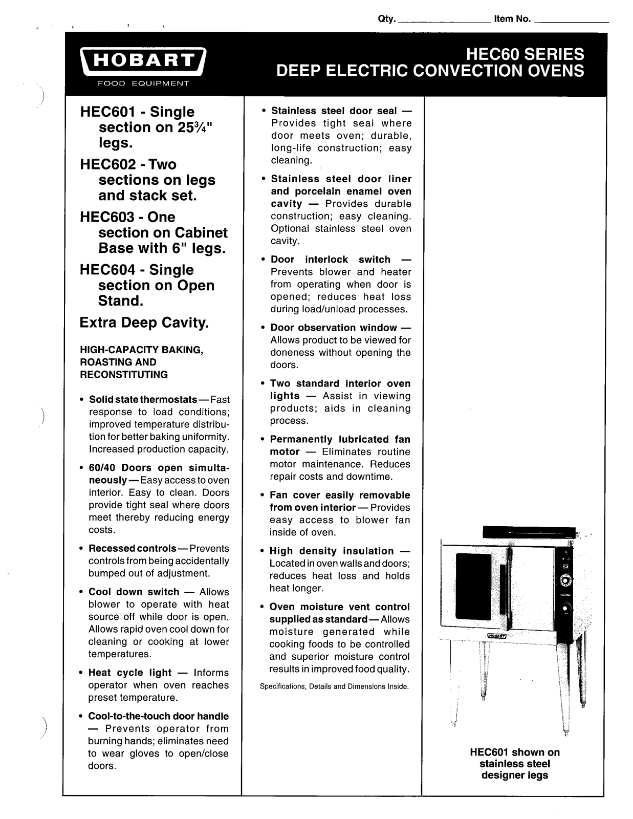 Hobart HEC601 User Manual