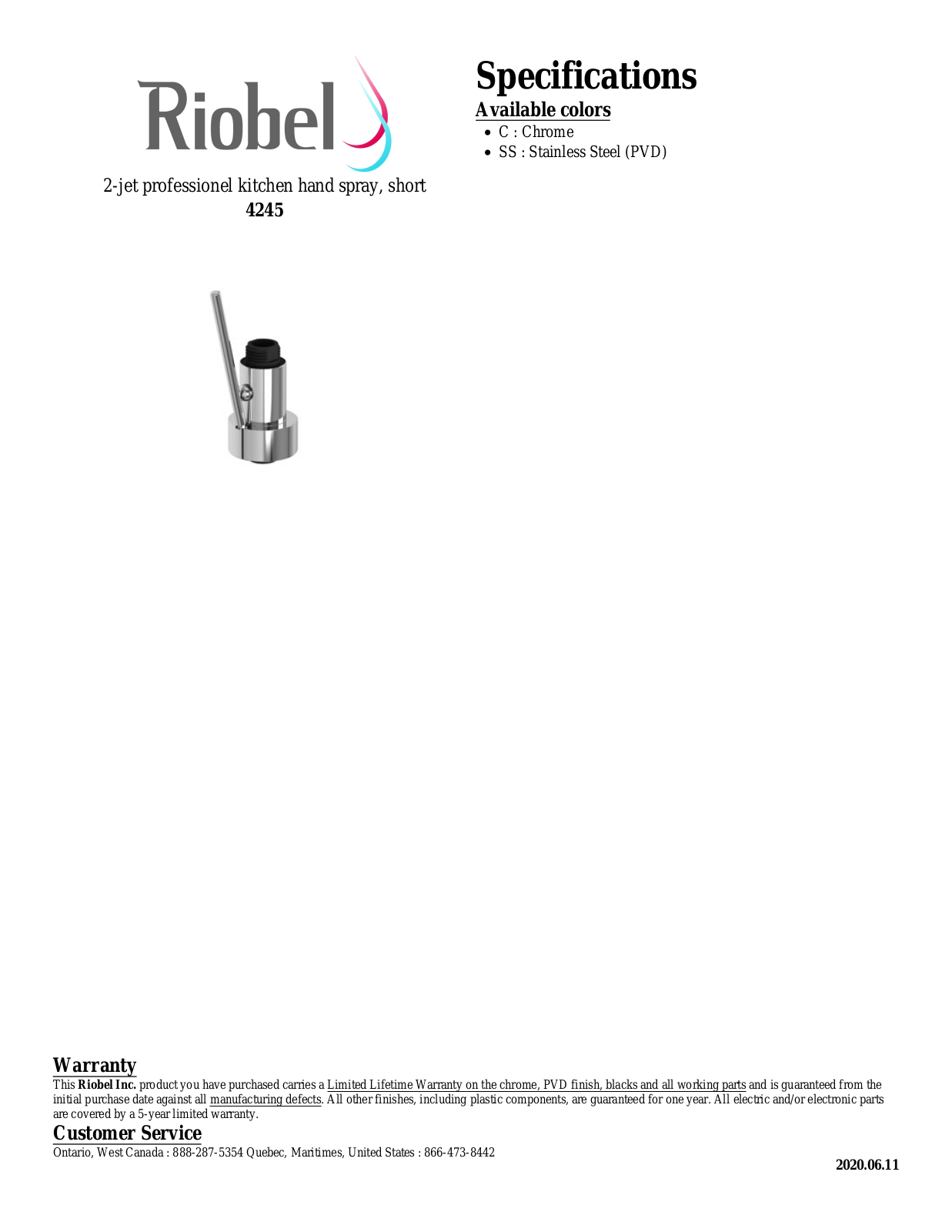 Riobel 4245C Specifications - ManualMachine.com
