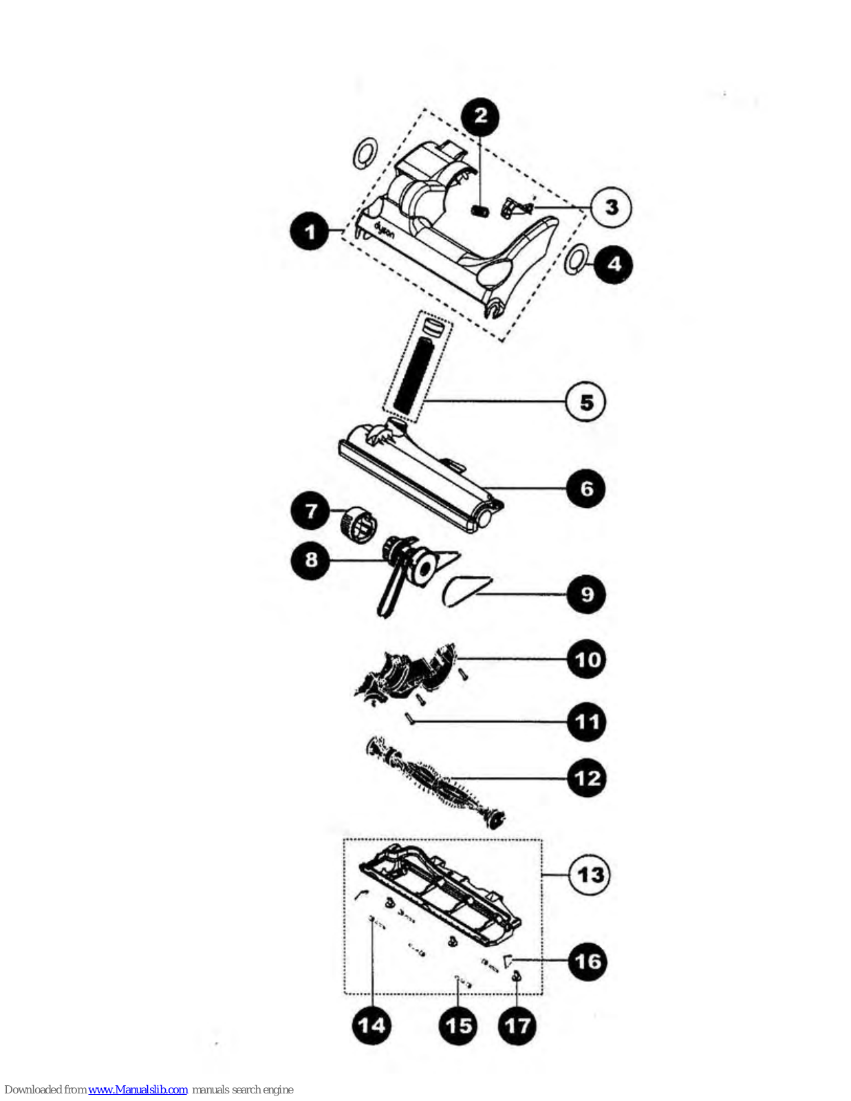 Dyson DC07 All Floors, DC07, DC07 Original, DC07 Pink Parts List