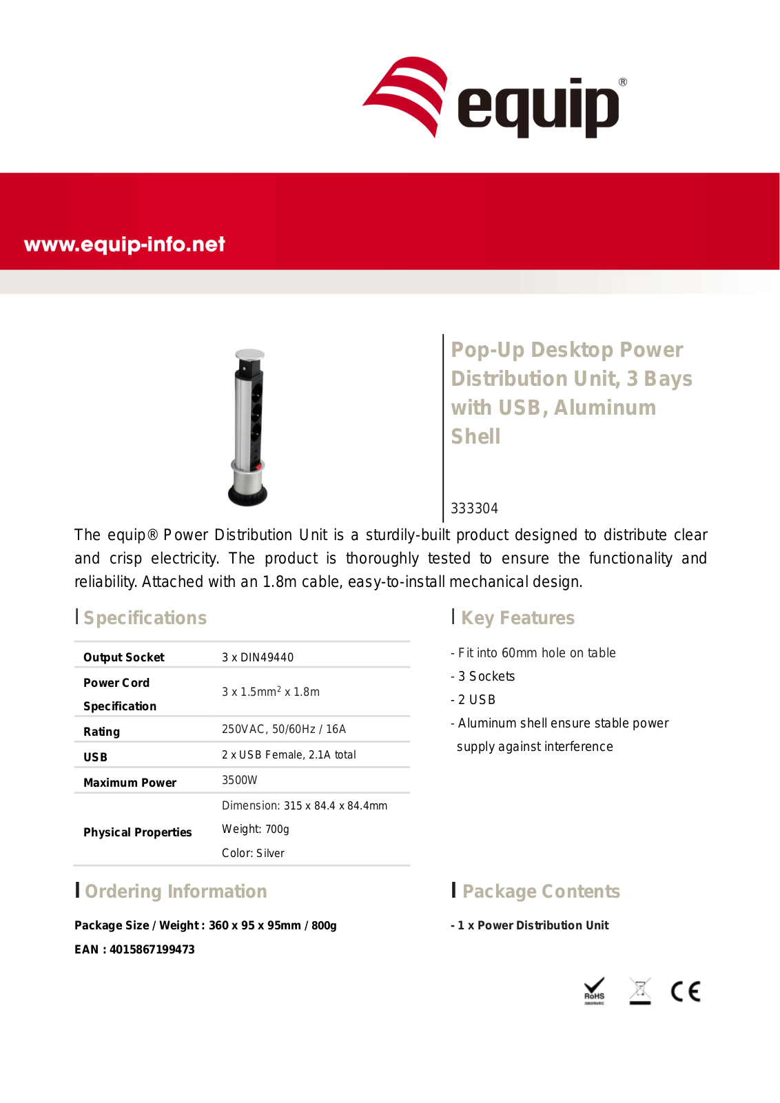 EQUIP EQUIP 333304 Datasheet - ManualMachine.com