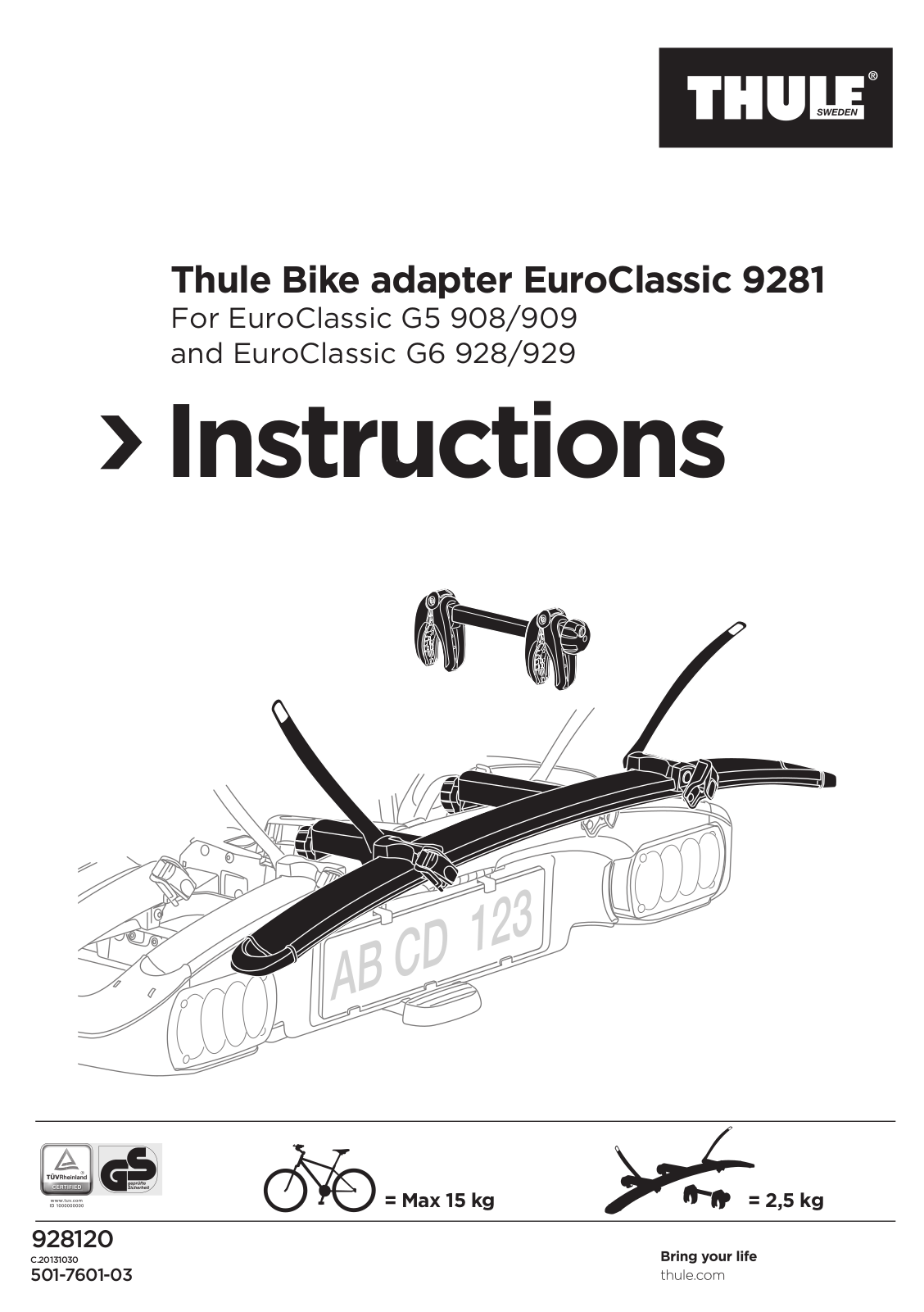 Thule EuroClassic 9281 User guide