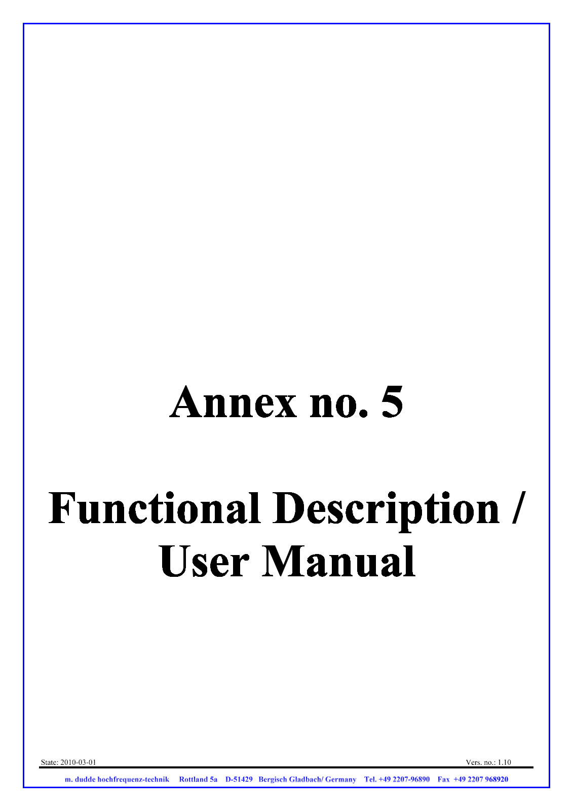 Automotive Distance Control Systems BSDTX User Manual
