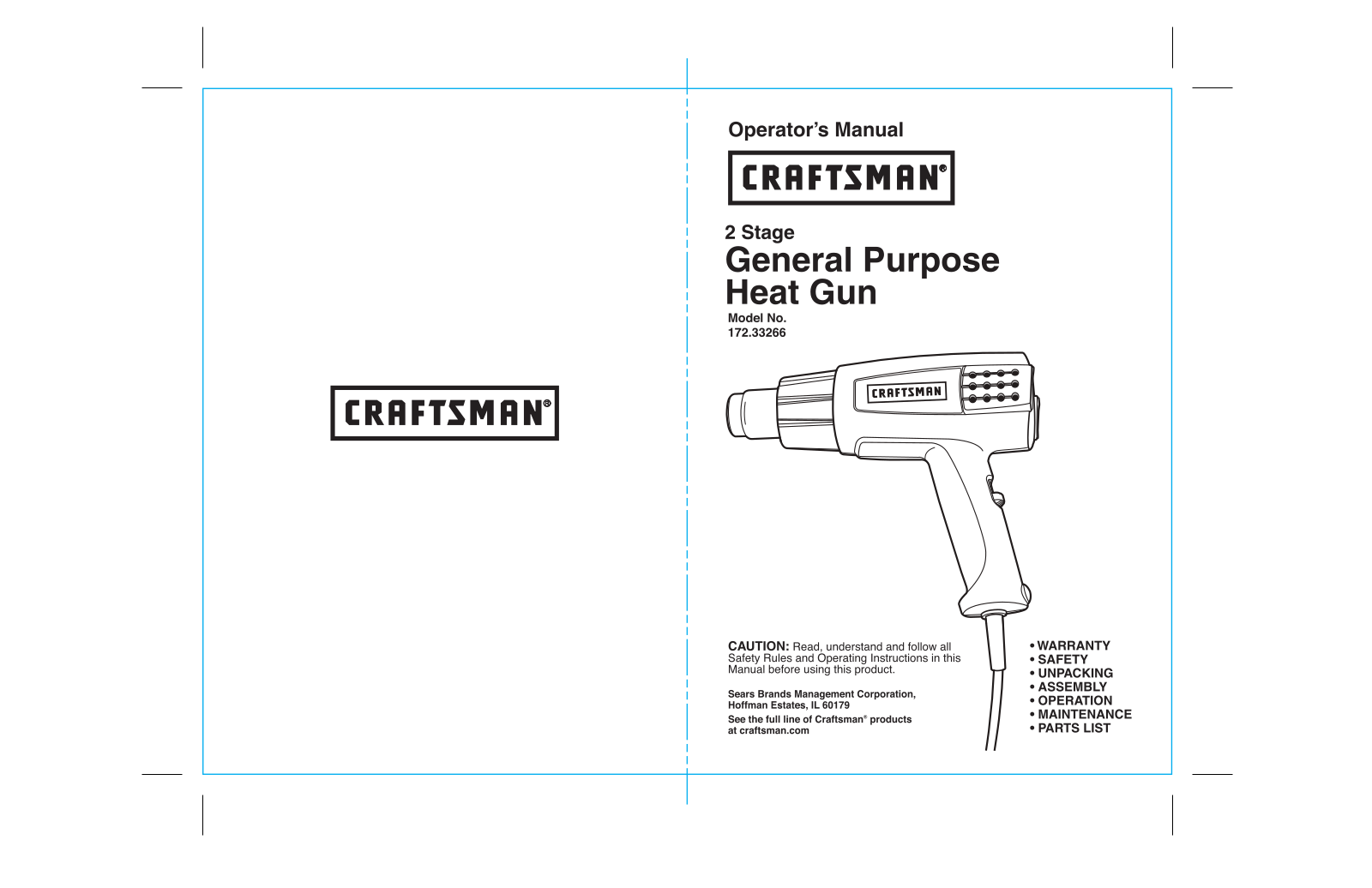 Craftsman 172.33266 Owner's Manual