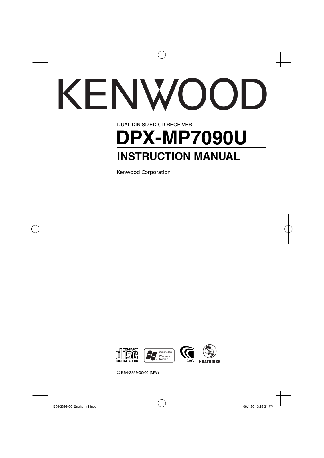 Kenwood DPX-MP7090U User Manual