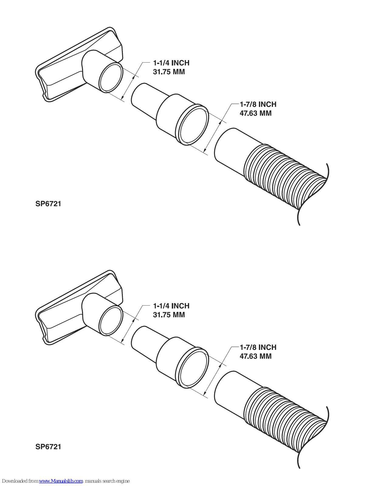 Craftsman SP6721 Dimension Manual