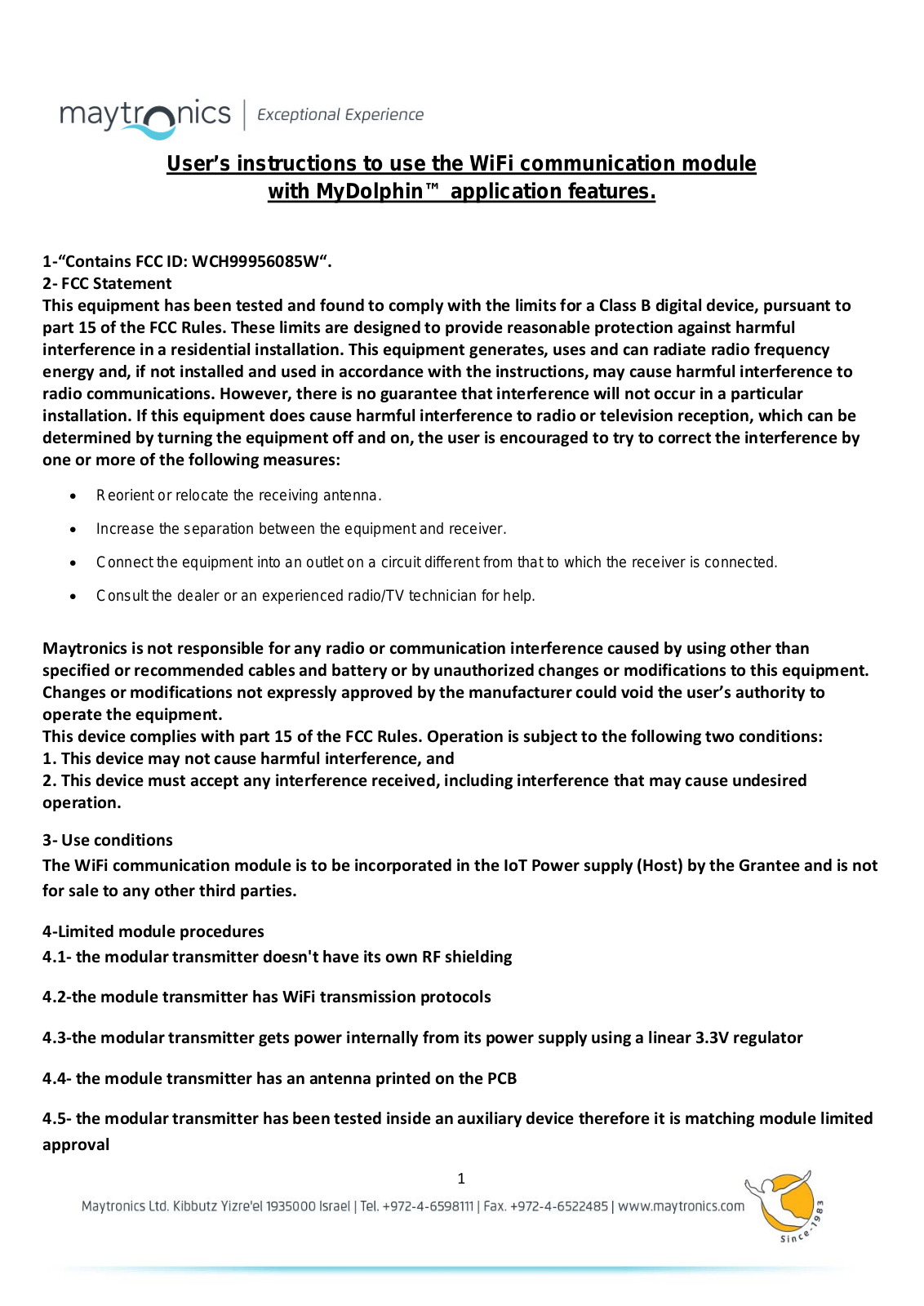 Maytronics 99956085W Installation Instruction