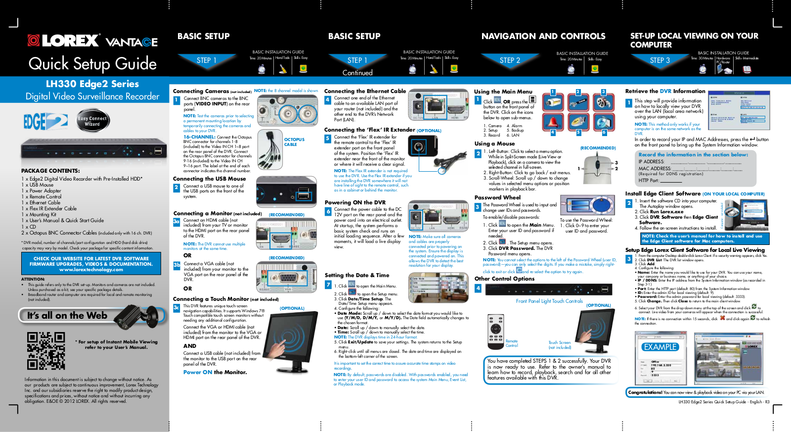 Lorex LH330 Quick Start Manual