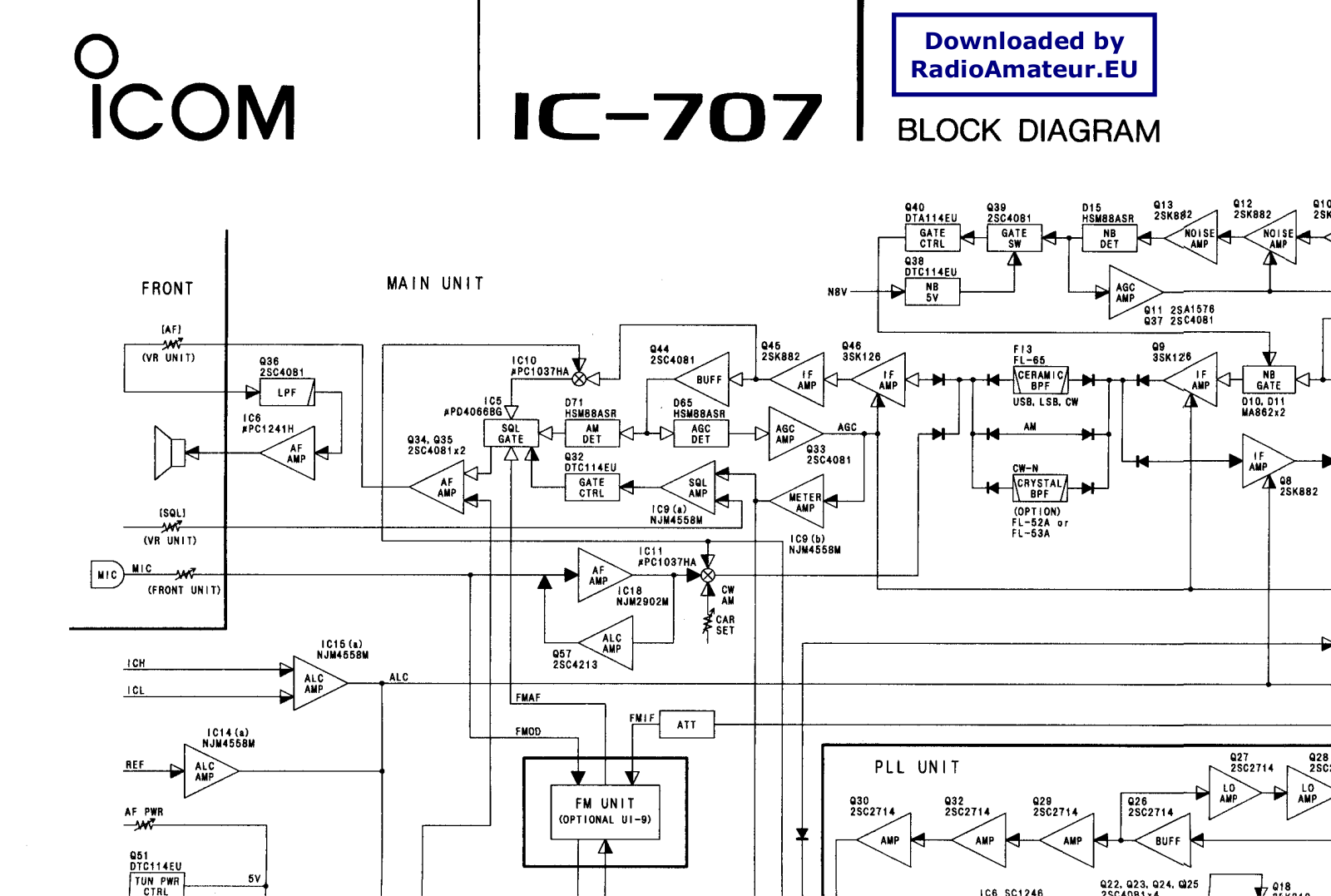 Icom IC707 Schematic