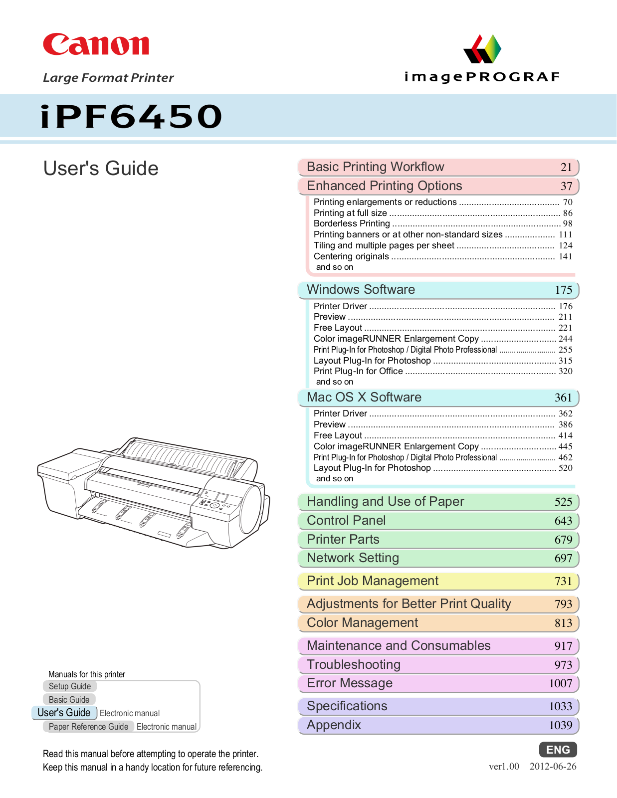 Canon iPF6450 User Manual