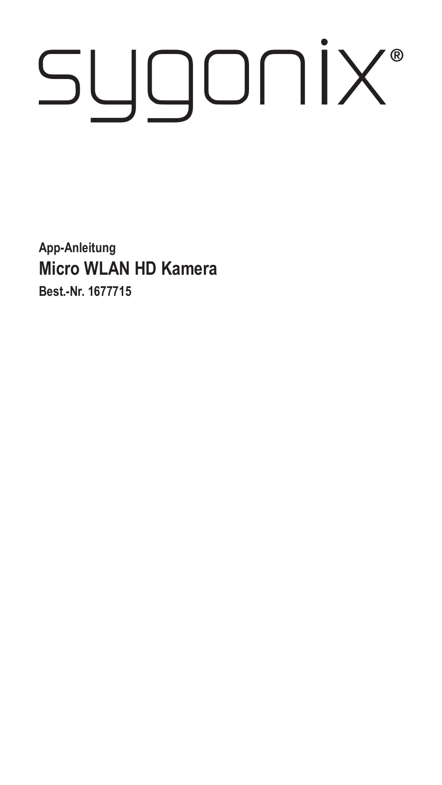 Sygonix Micro WLAN HD operation manual