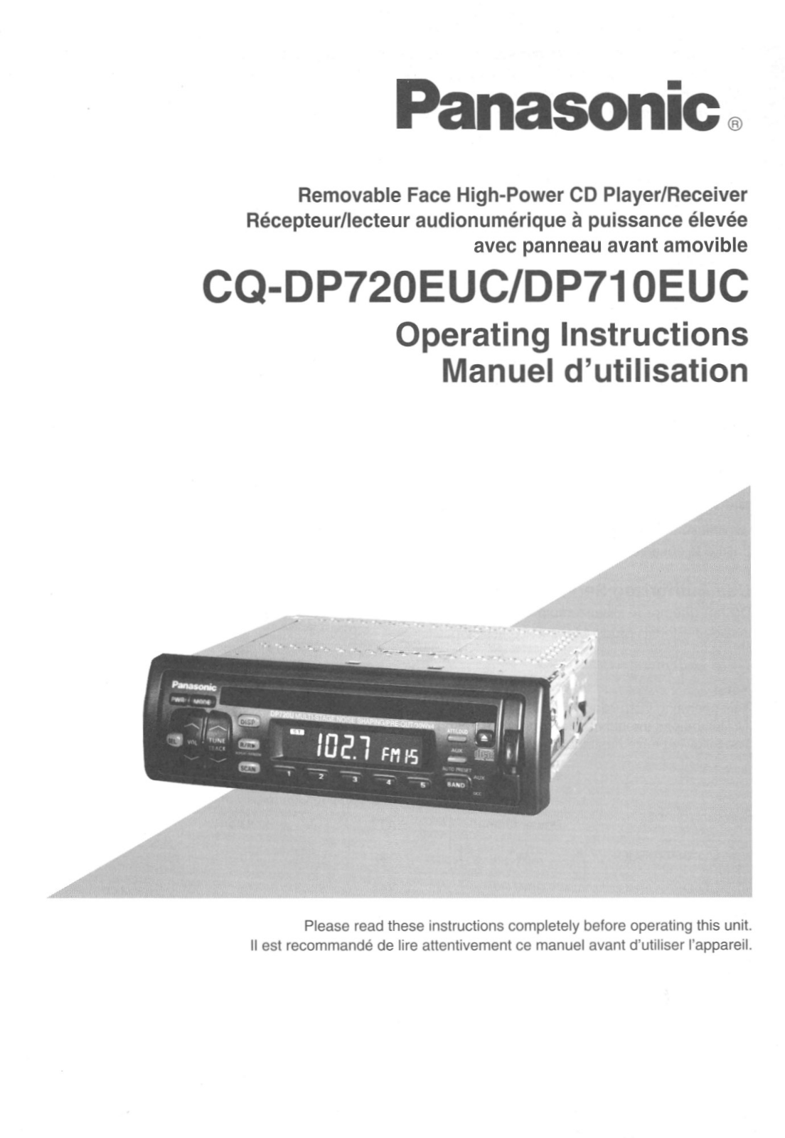 Panasonic CQ-DP720EUC User Manual