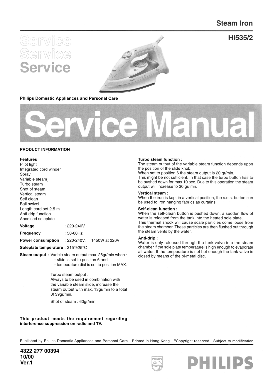 Philips HI5352 Service Manual