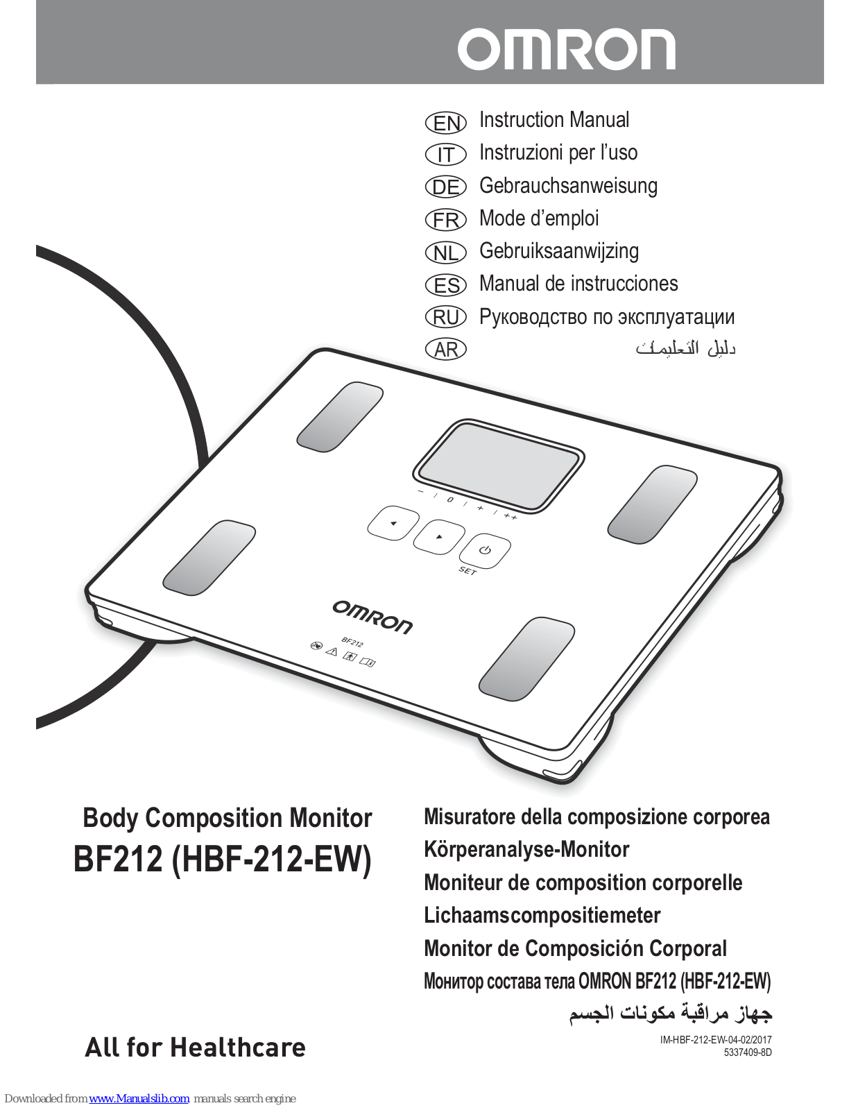 Omron BF212, HBF-212-EW Instruction Manual