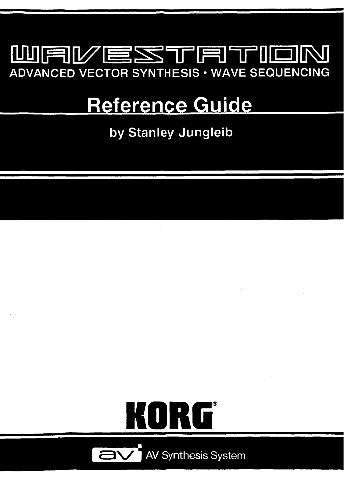 Korg Wavestation A/D Reference  Manual