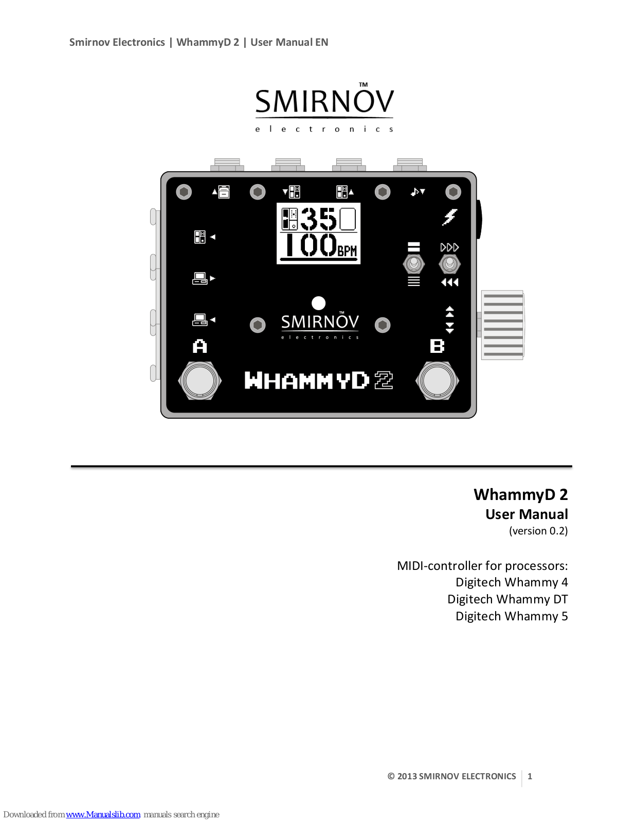 Smirnov Electronics WhammyD 2 User Manual