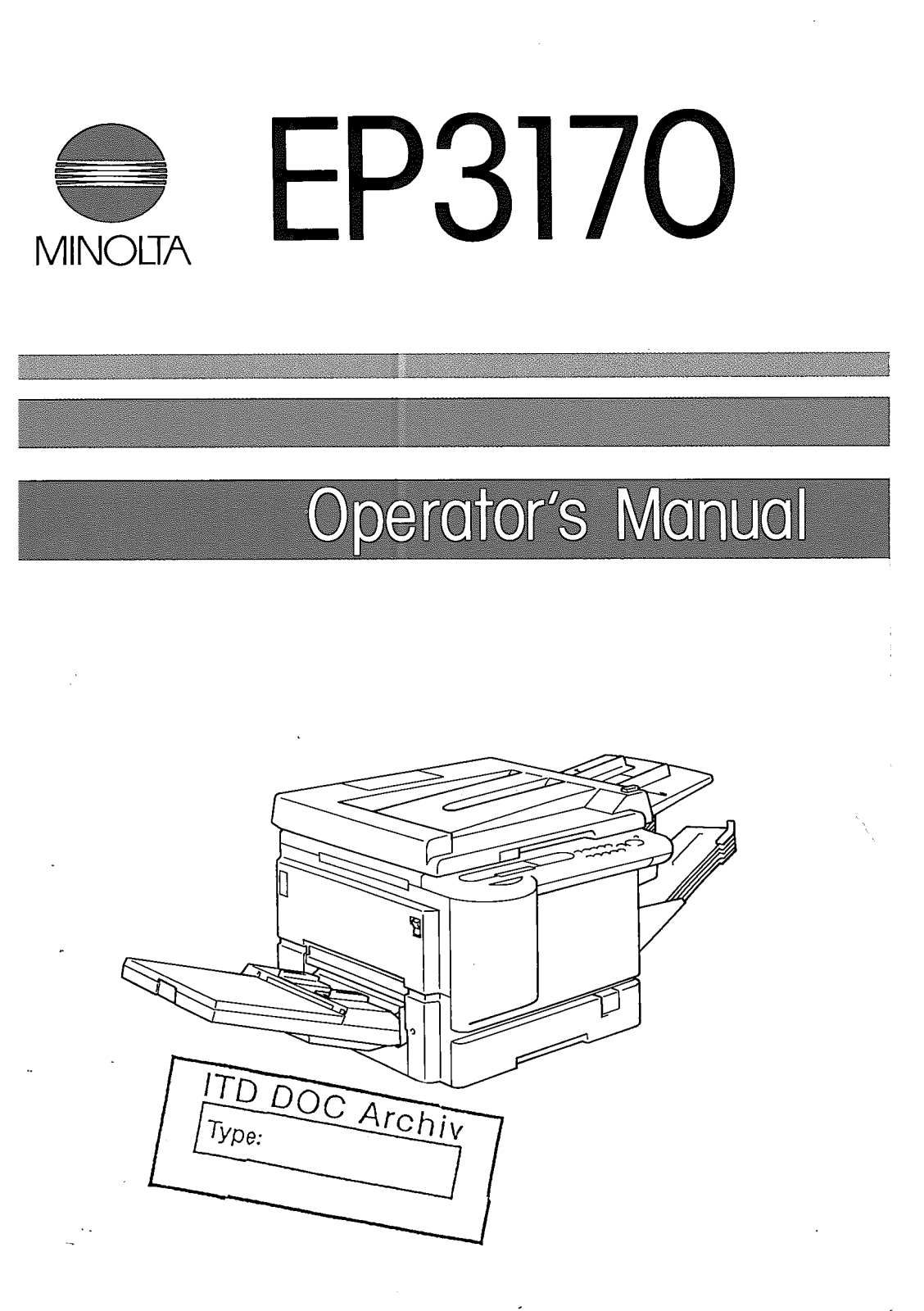 Konica Minolta EP3170 User Manual