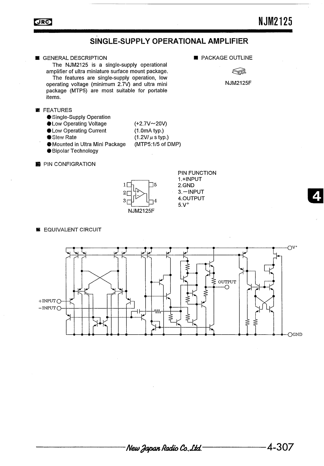 JRC NJM2125F Datasheet