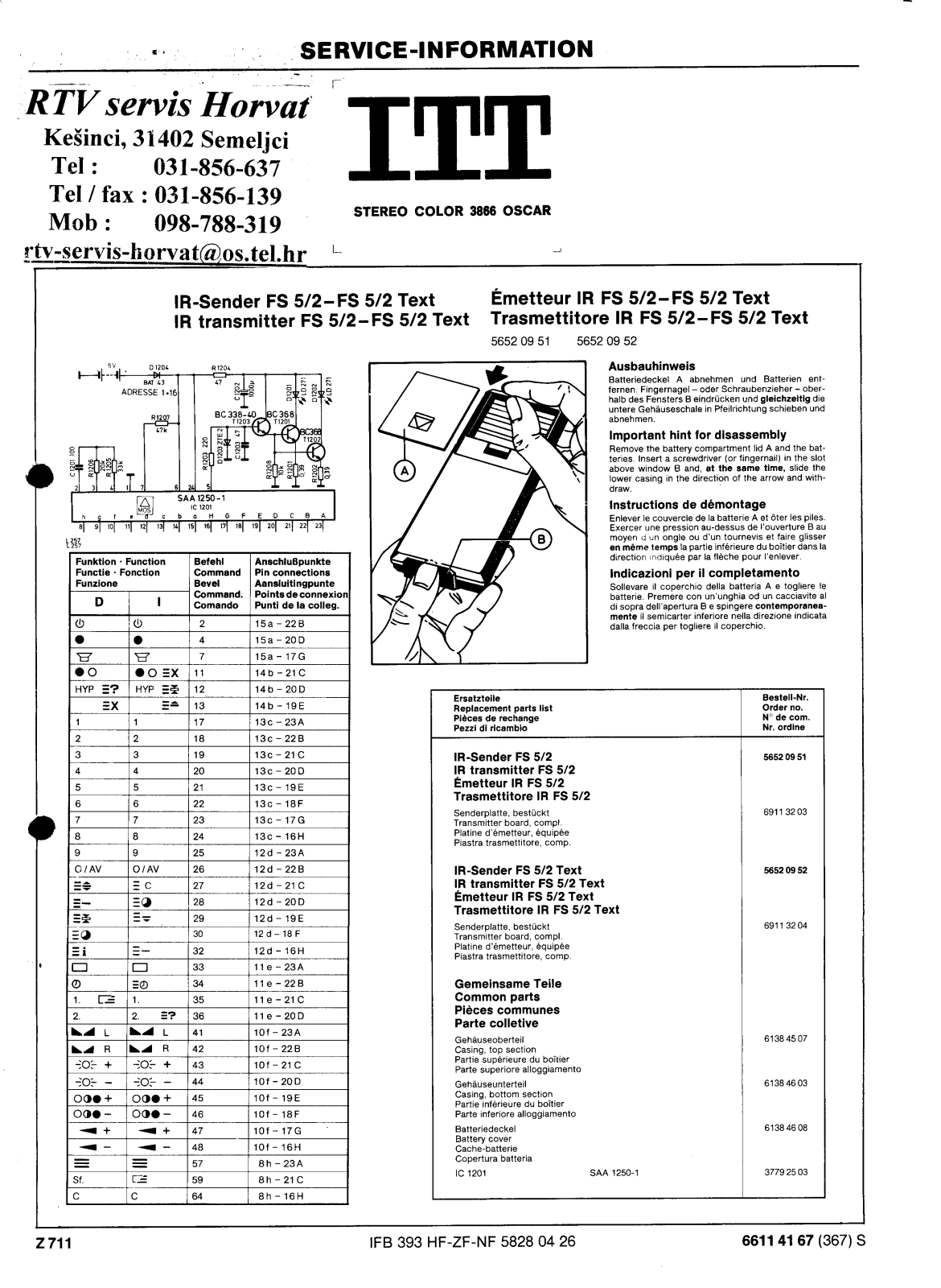 ITT 3866, 3886 Schematic