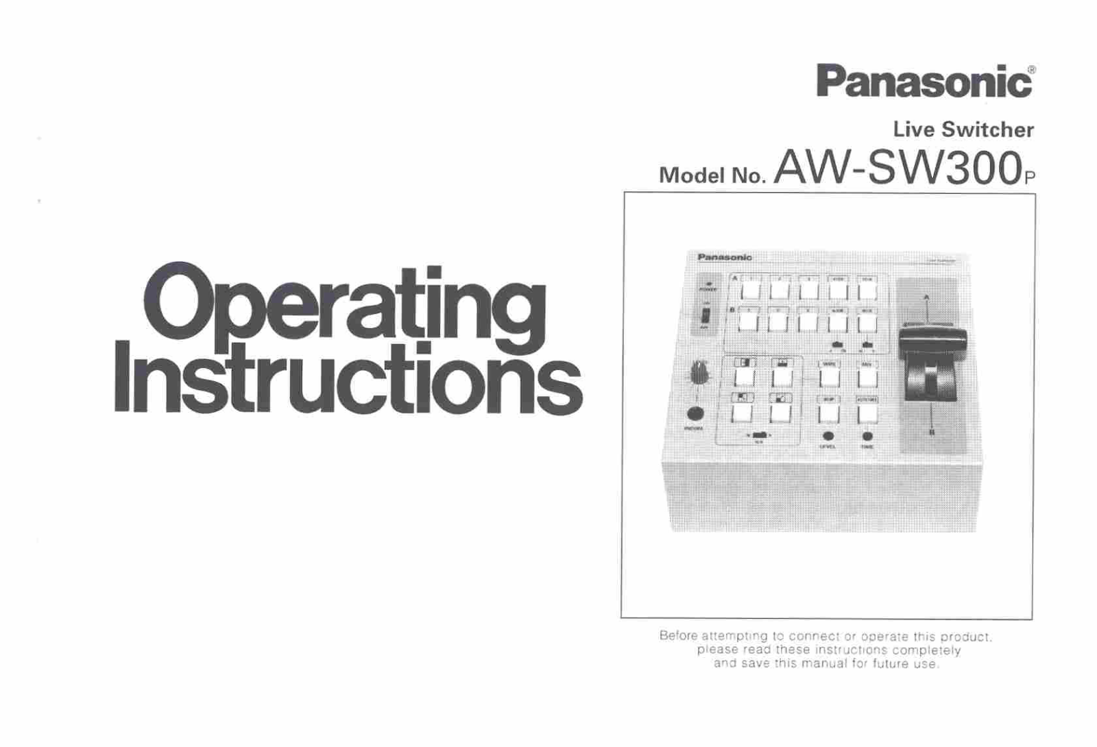 Panasonic AW-SW300 User Manual