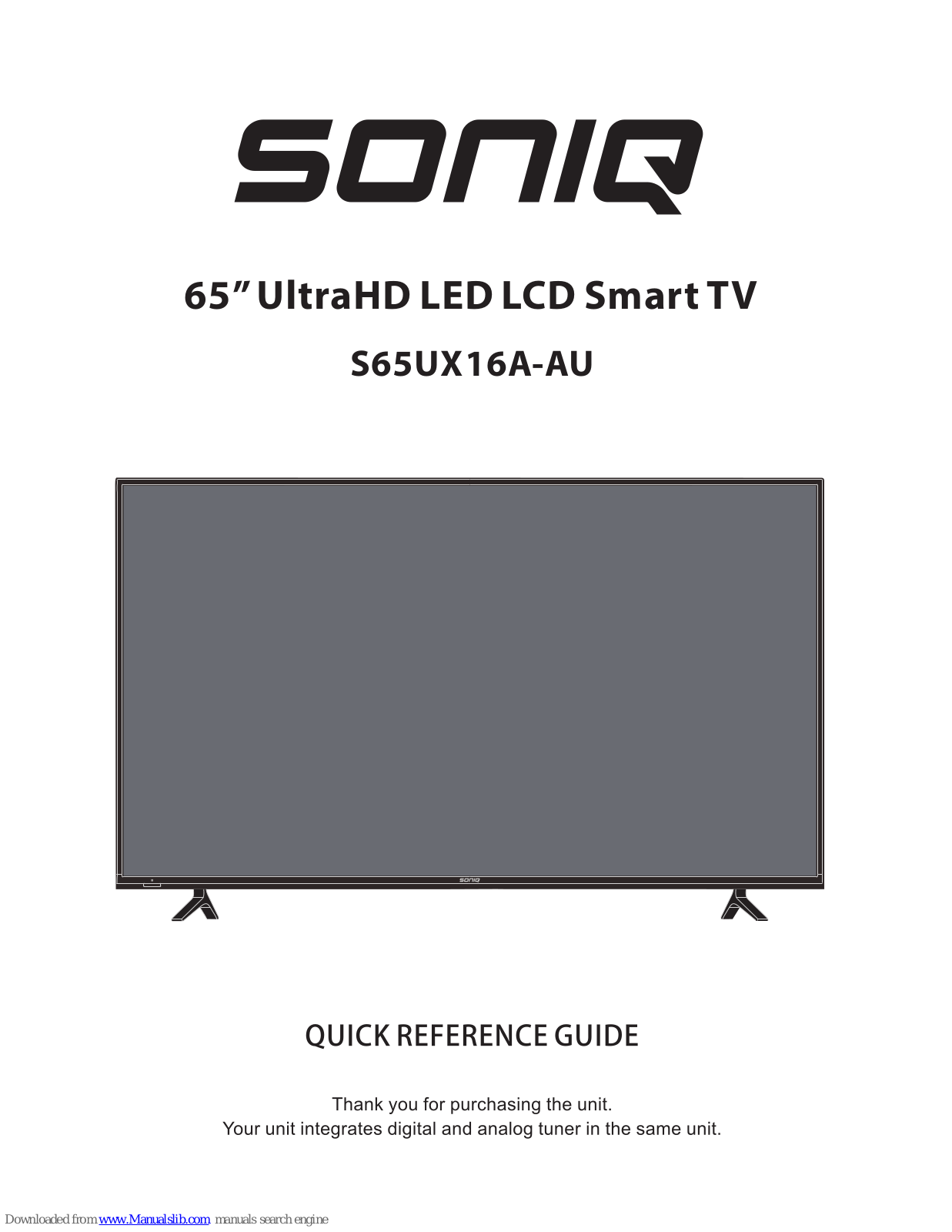 SONIQ S65UX16A-AU Quick Reference Manual