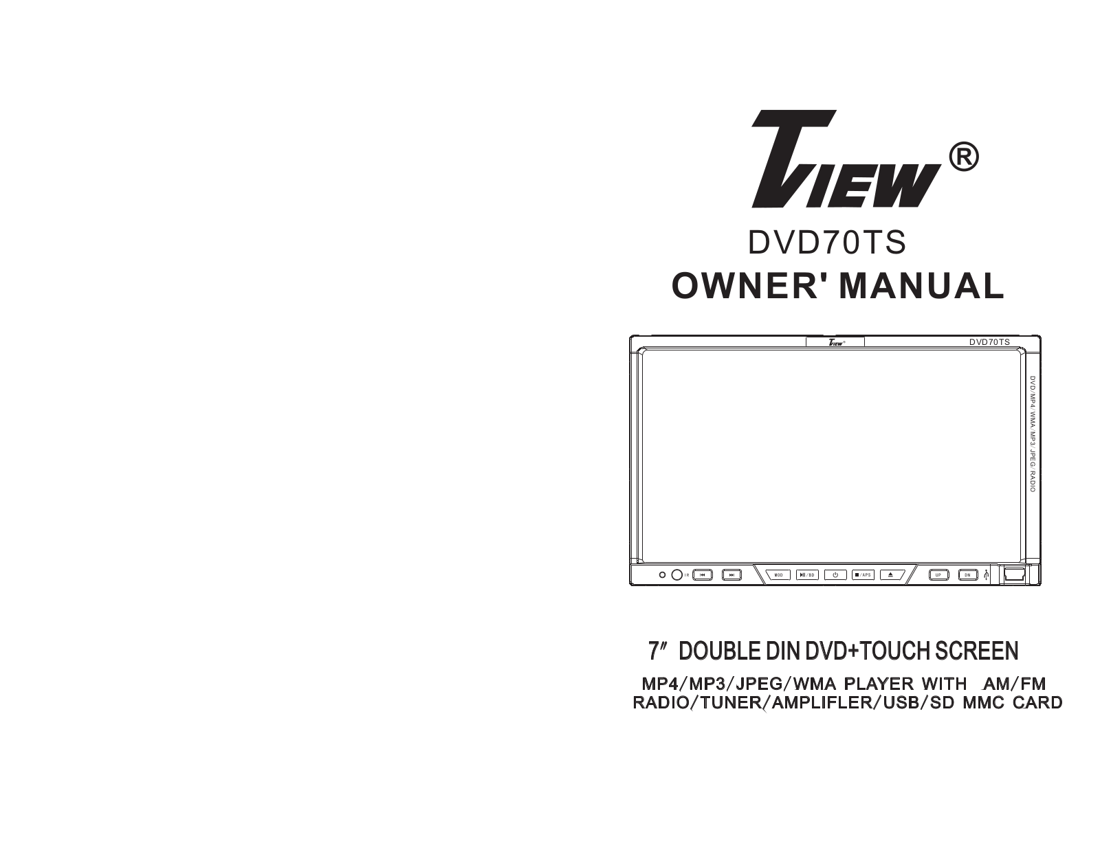 Tview DVD70TS User Manual