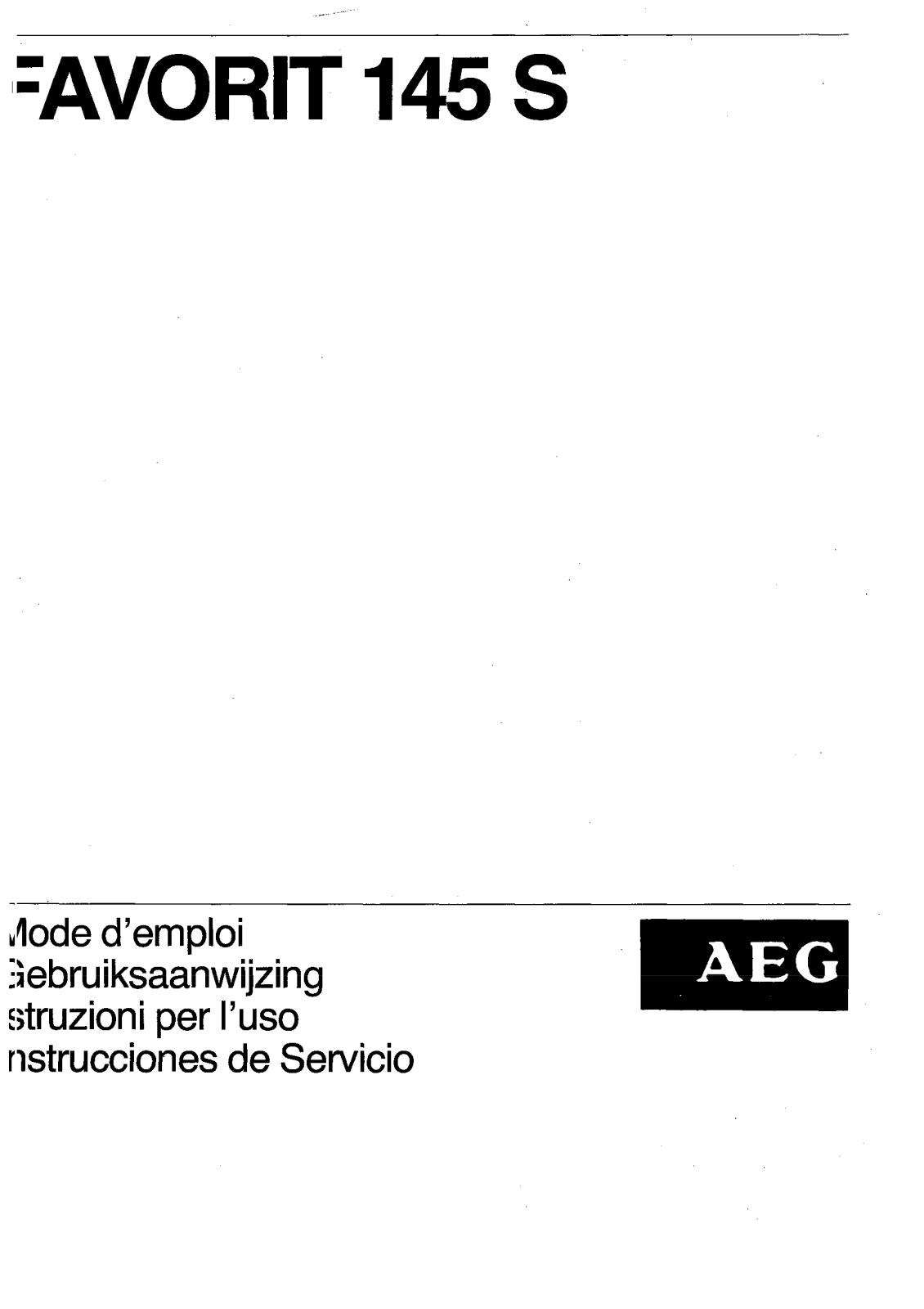 Aeg 145 S User Manual