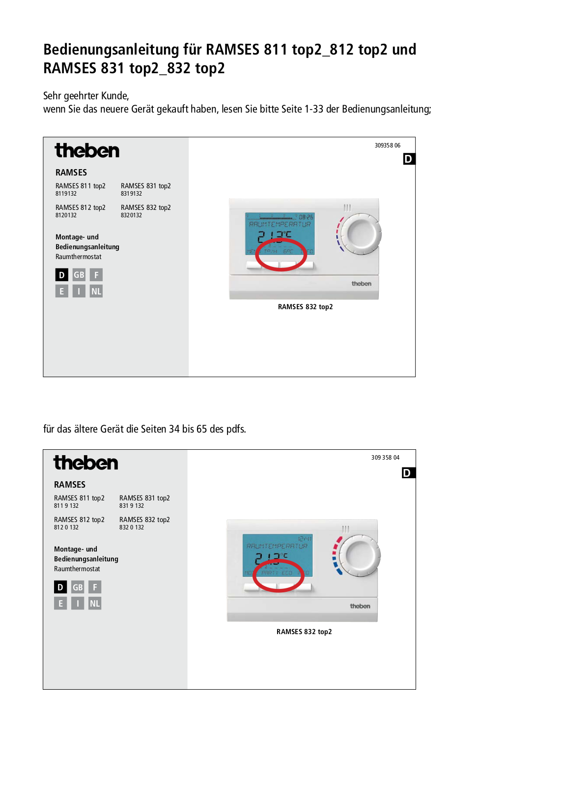 Theben Ramses 812 Top2 User Manual