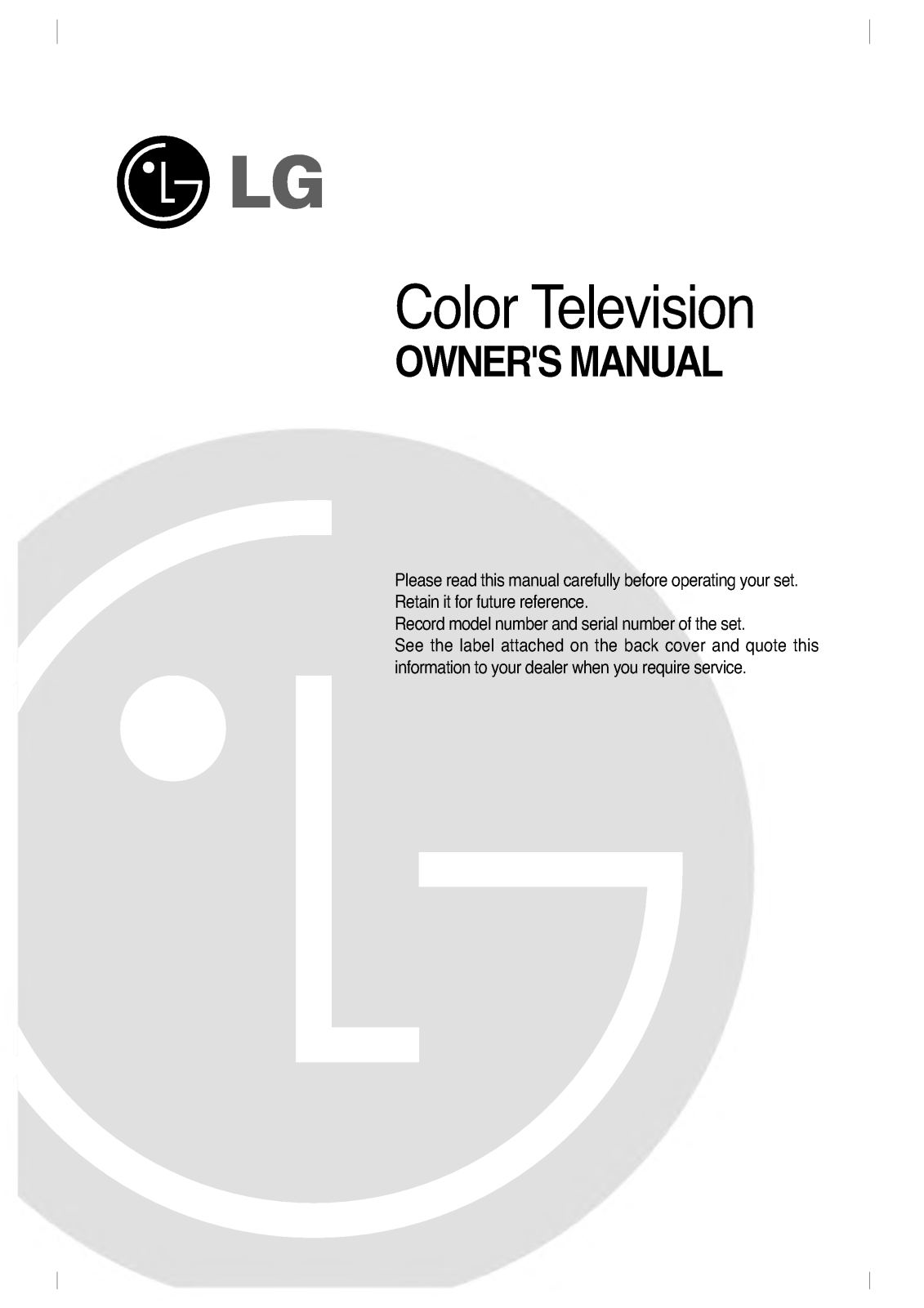 LG 29FS4RK-LG User Manual