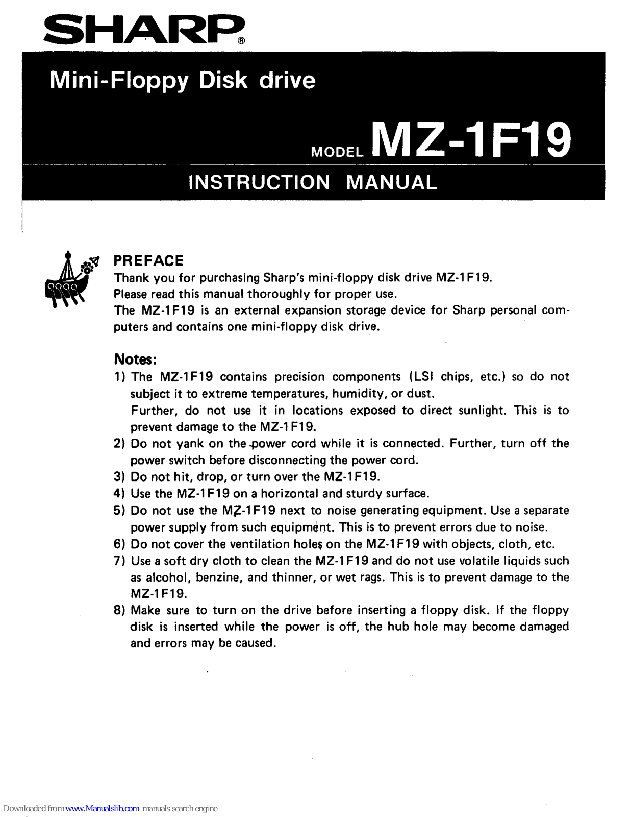 Sharp MZ-1F19 Instruction Manual - ManualMachine.com
