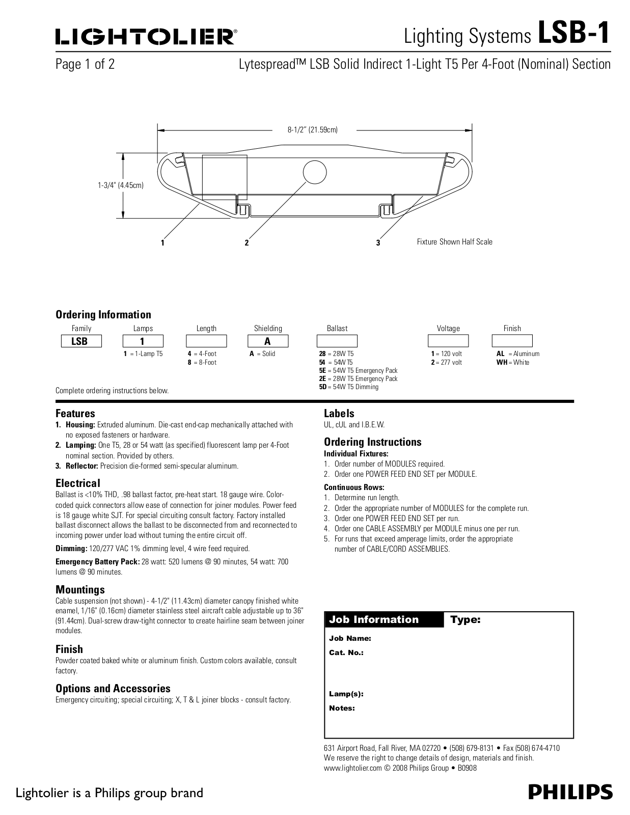 Lightolier LSB-1 User Manual