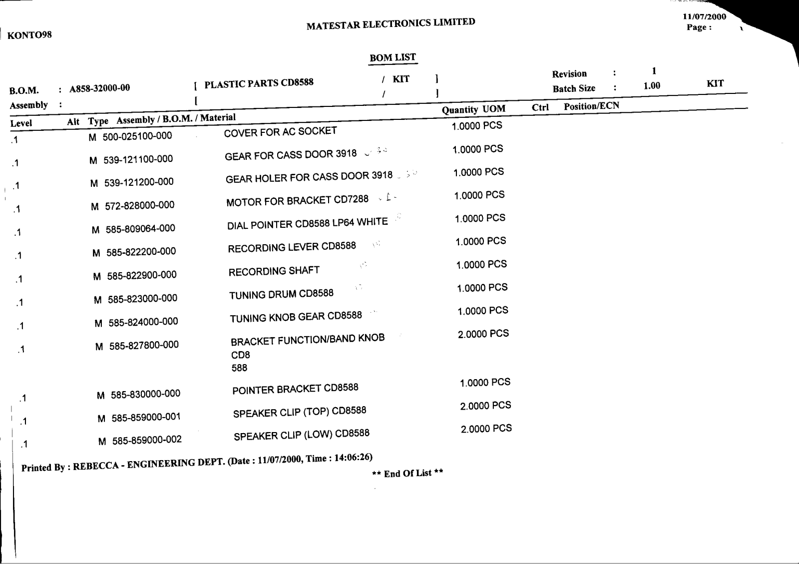 Vitek VT-3472 BOM LIST 29