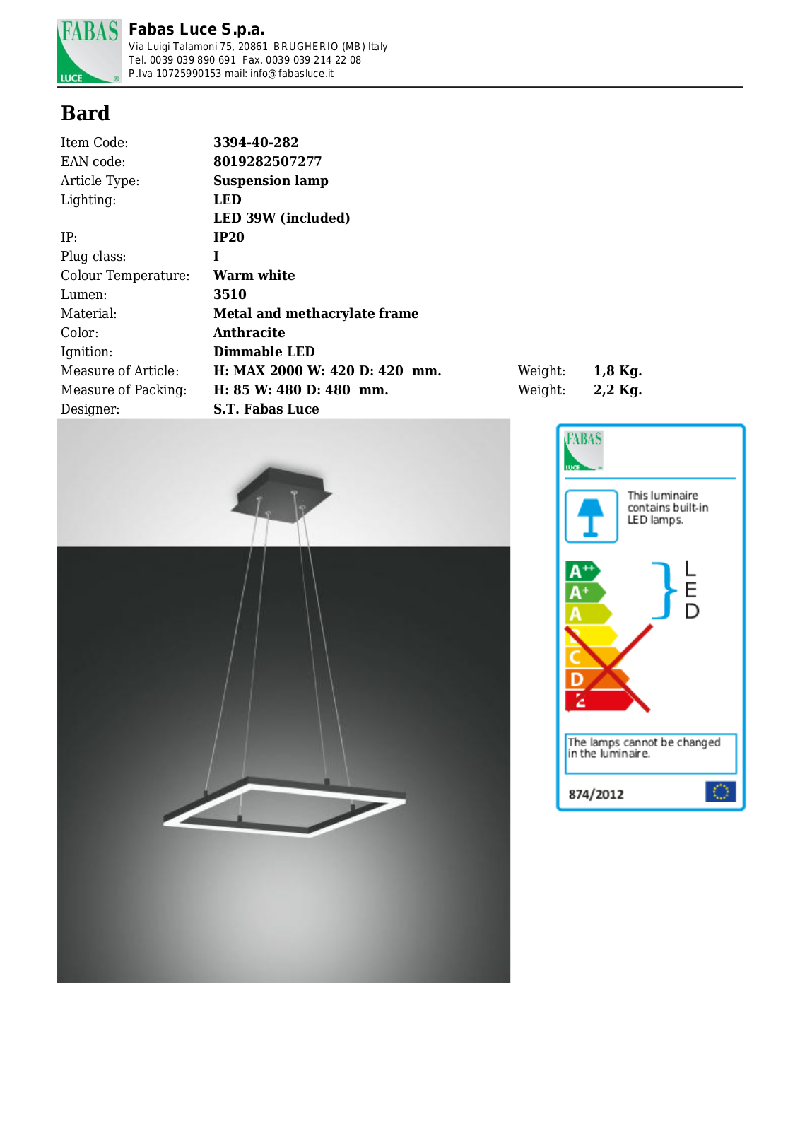 Bard 3394-40-282 User Manual