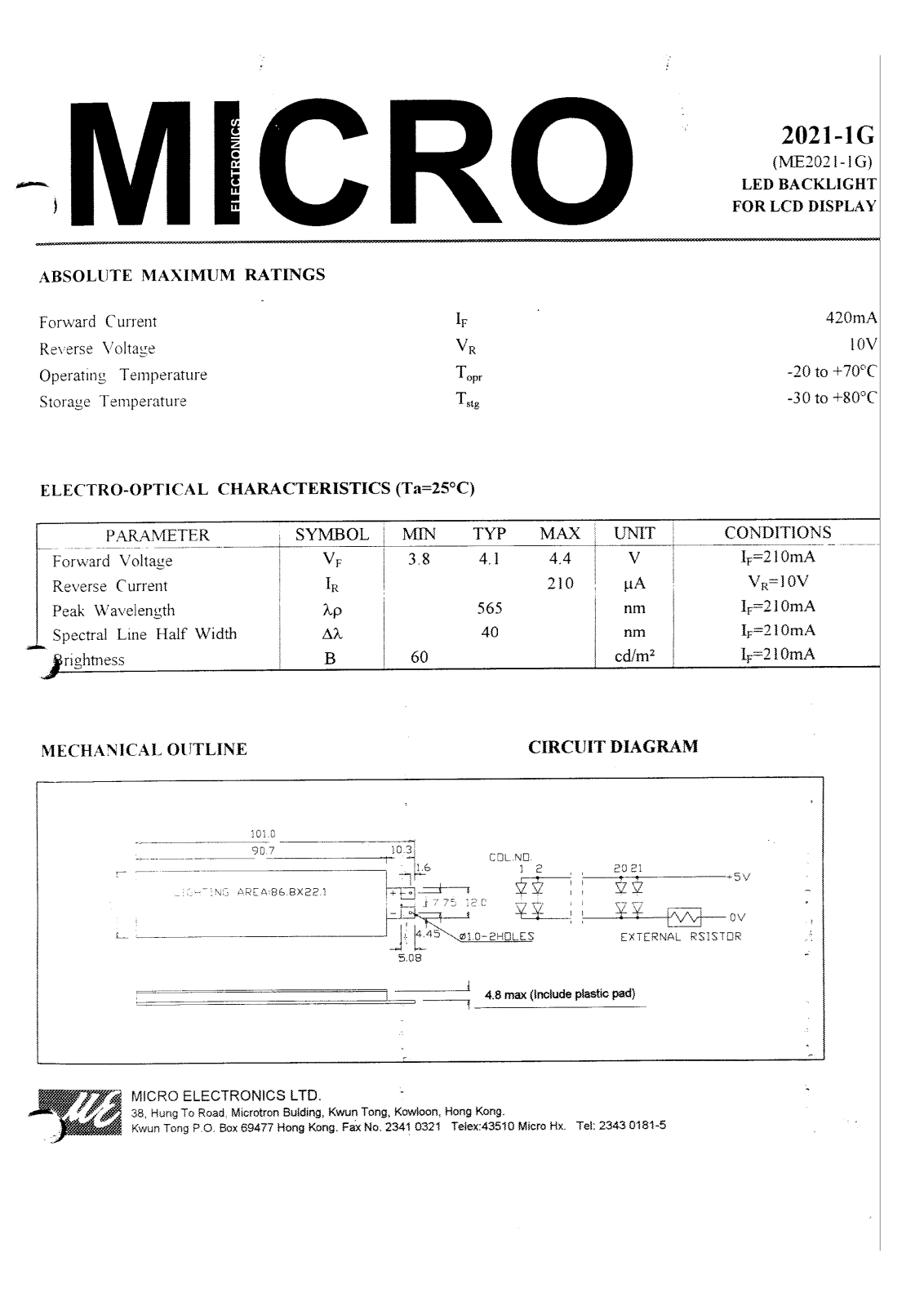 MICRO ME2021-1G Datasheet