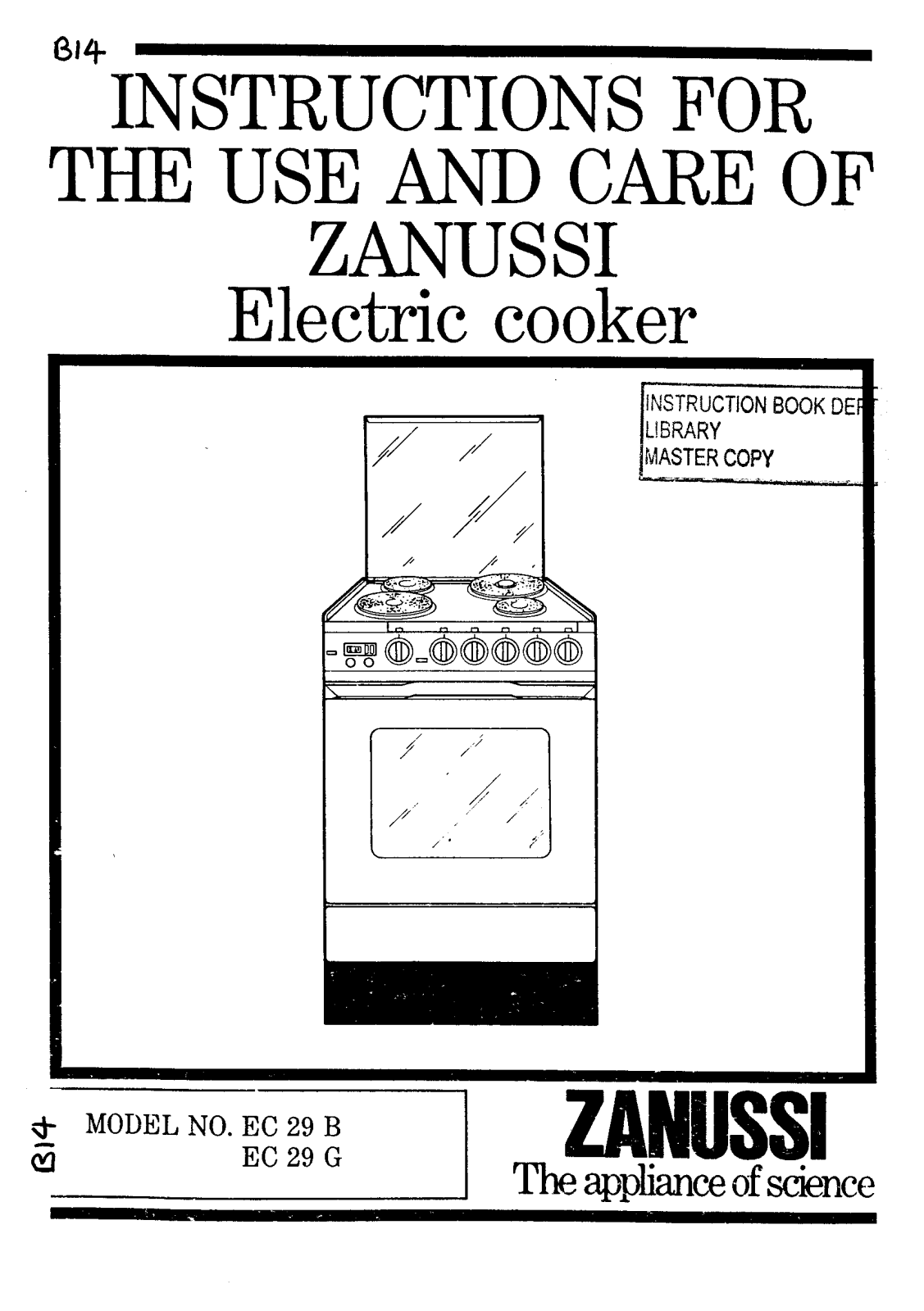 Zanussi EC29 B, EC29 G User Manual