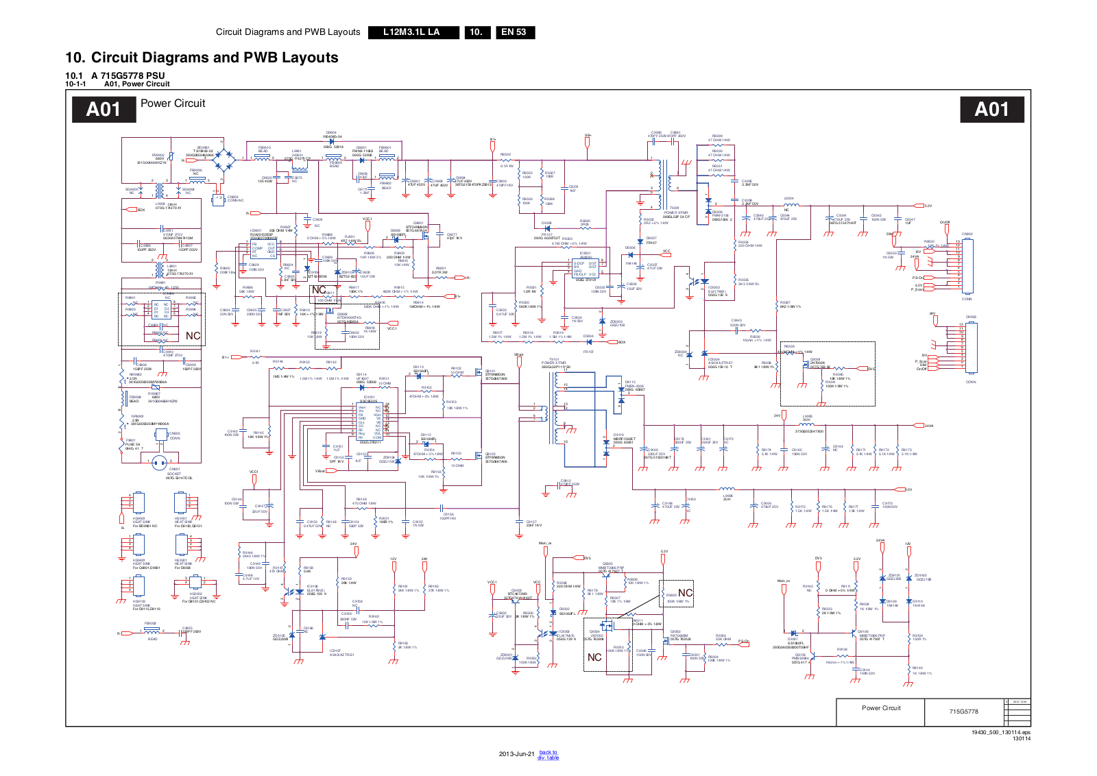 Philips 715G5778 PSU Schematic