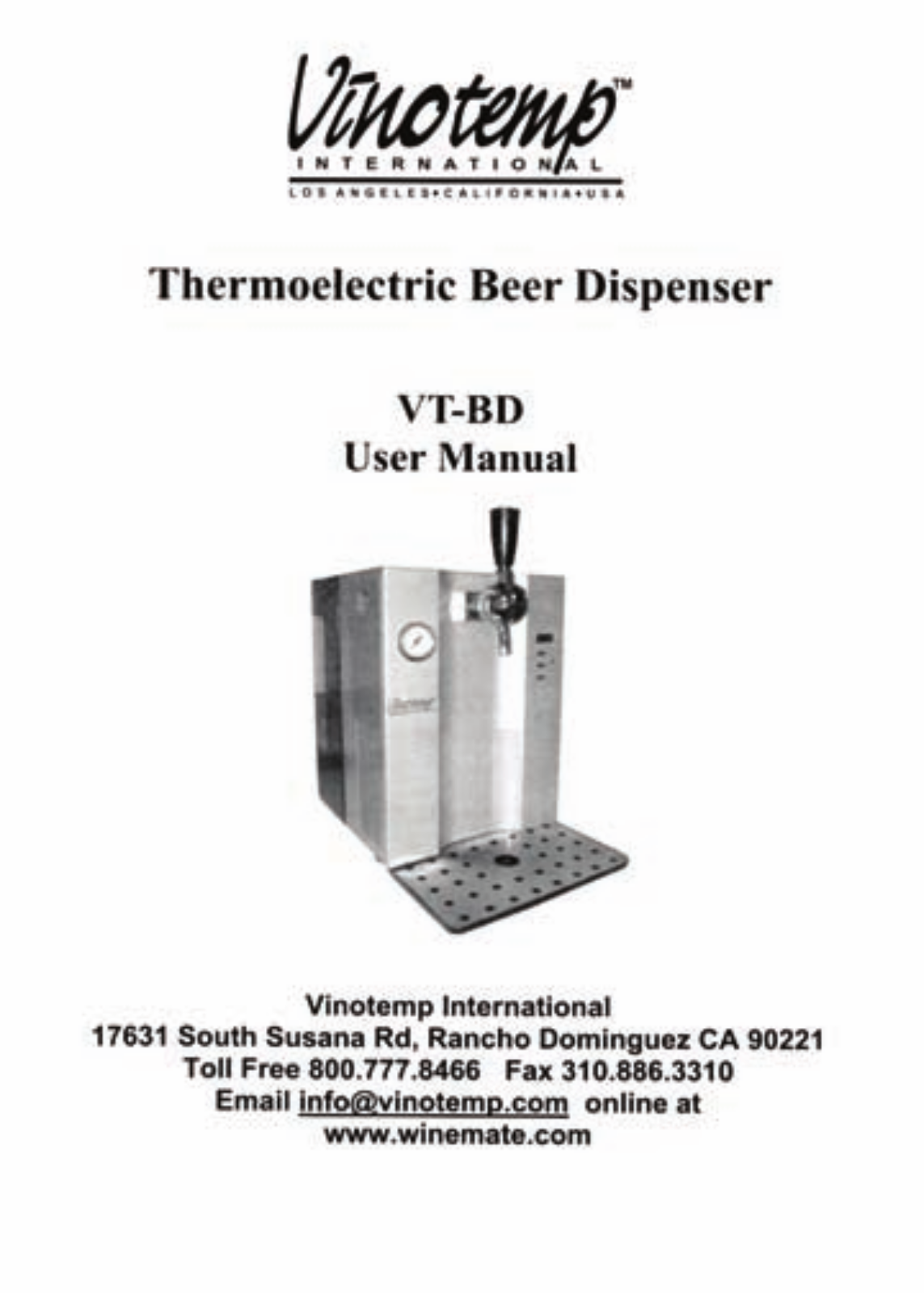 Vinotemp VT-BD User Manual